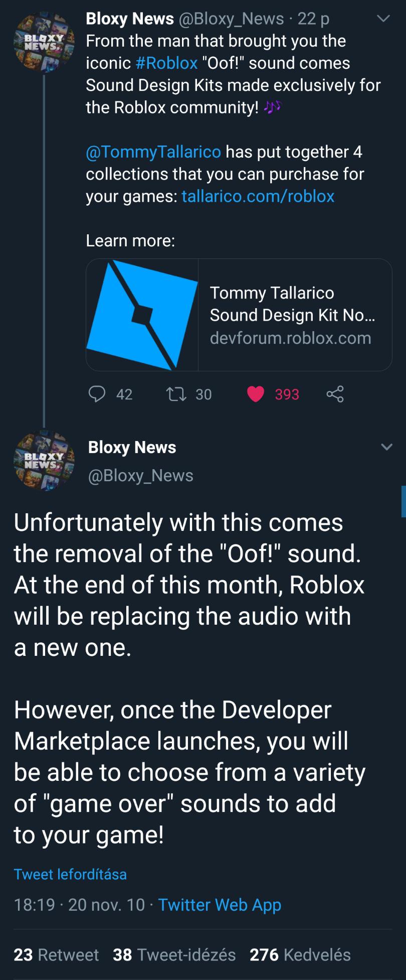 Roblox Is Deleting The Oof Sound roblox oof sound removed