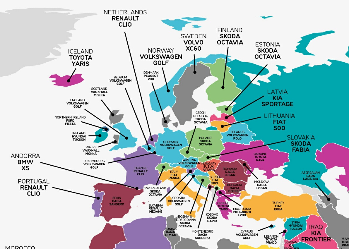 Best selling car models in Europe r/europe