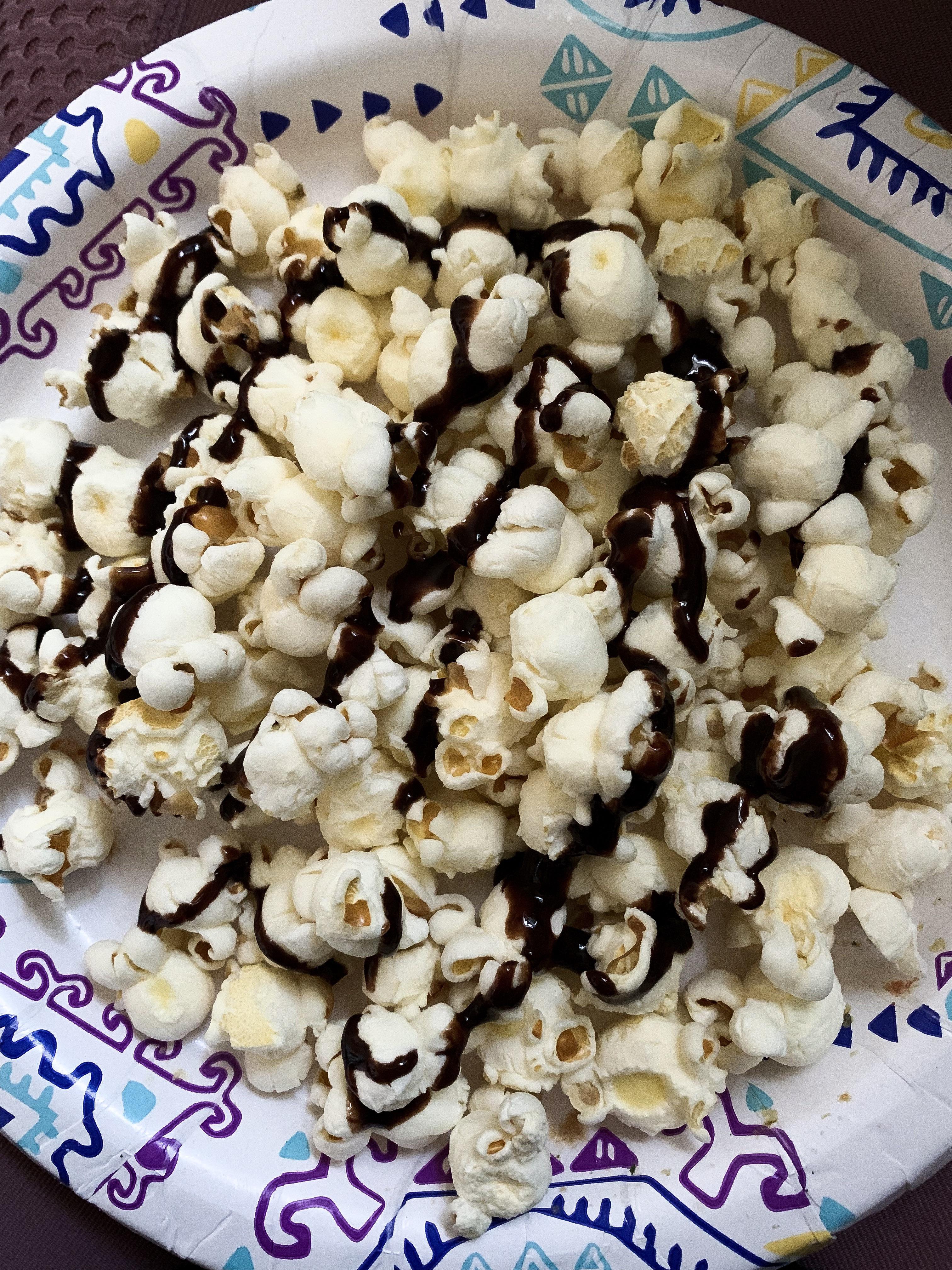 my 115 calorie snack for tonight, 2 cups of cooking light popcorn (70