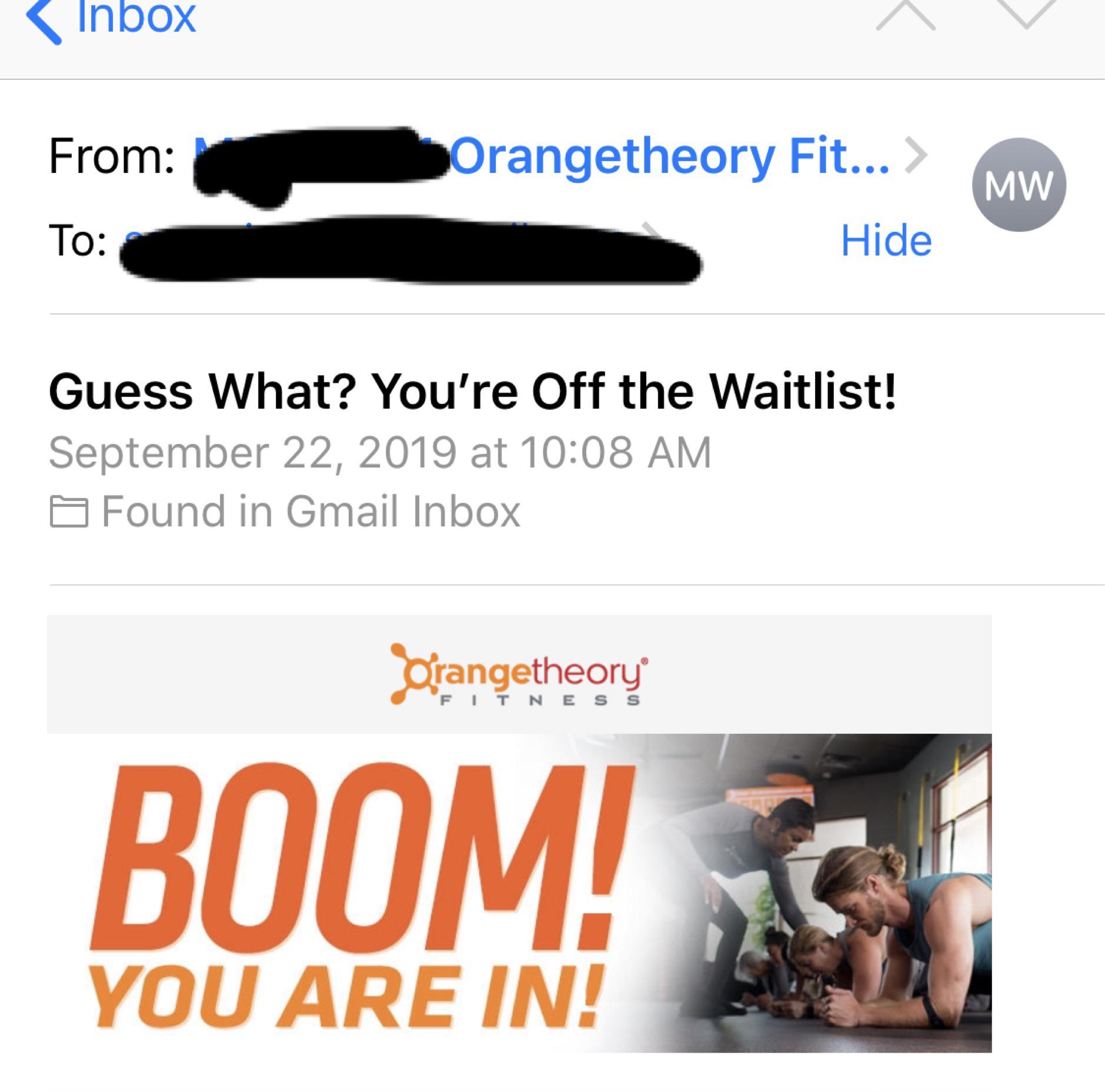 My workout class emails have been giving me anxiety and I’m not even on