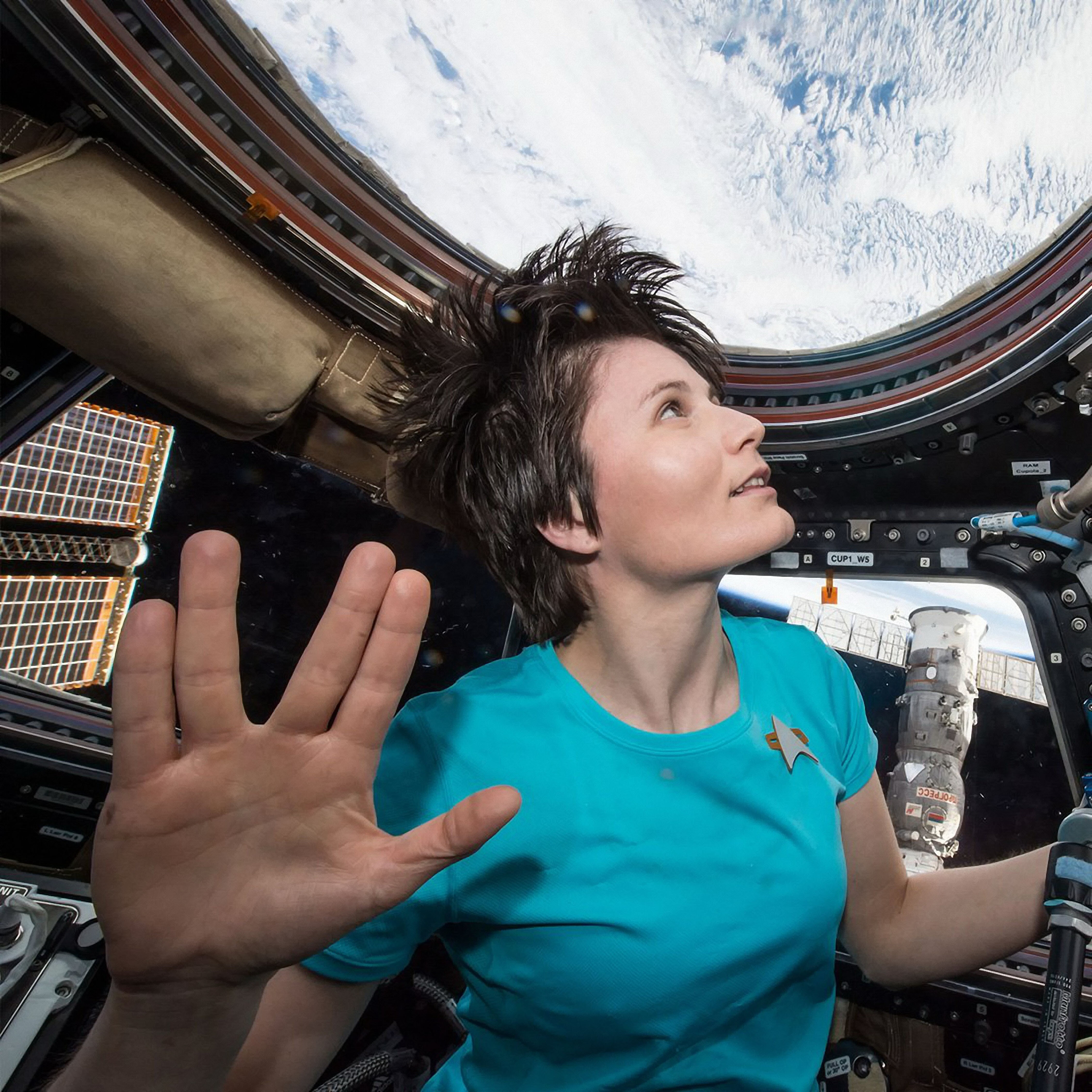 Astronaut Samantha Cristoforetti, on the International Space Station