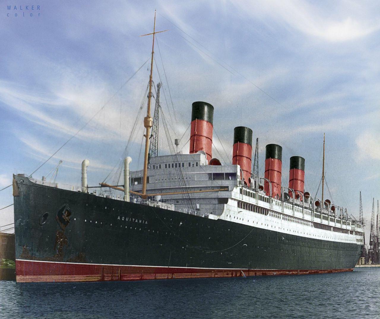 The RMS Aquitania. The last surviving fourfunnelled ocean liner. In