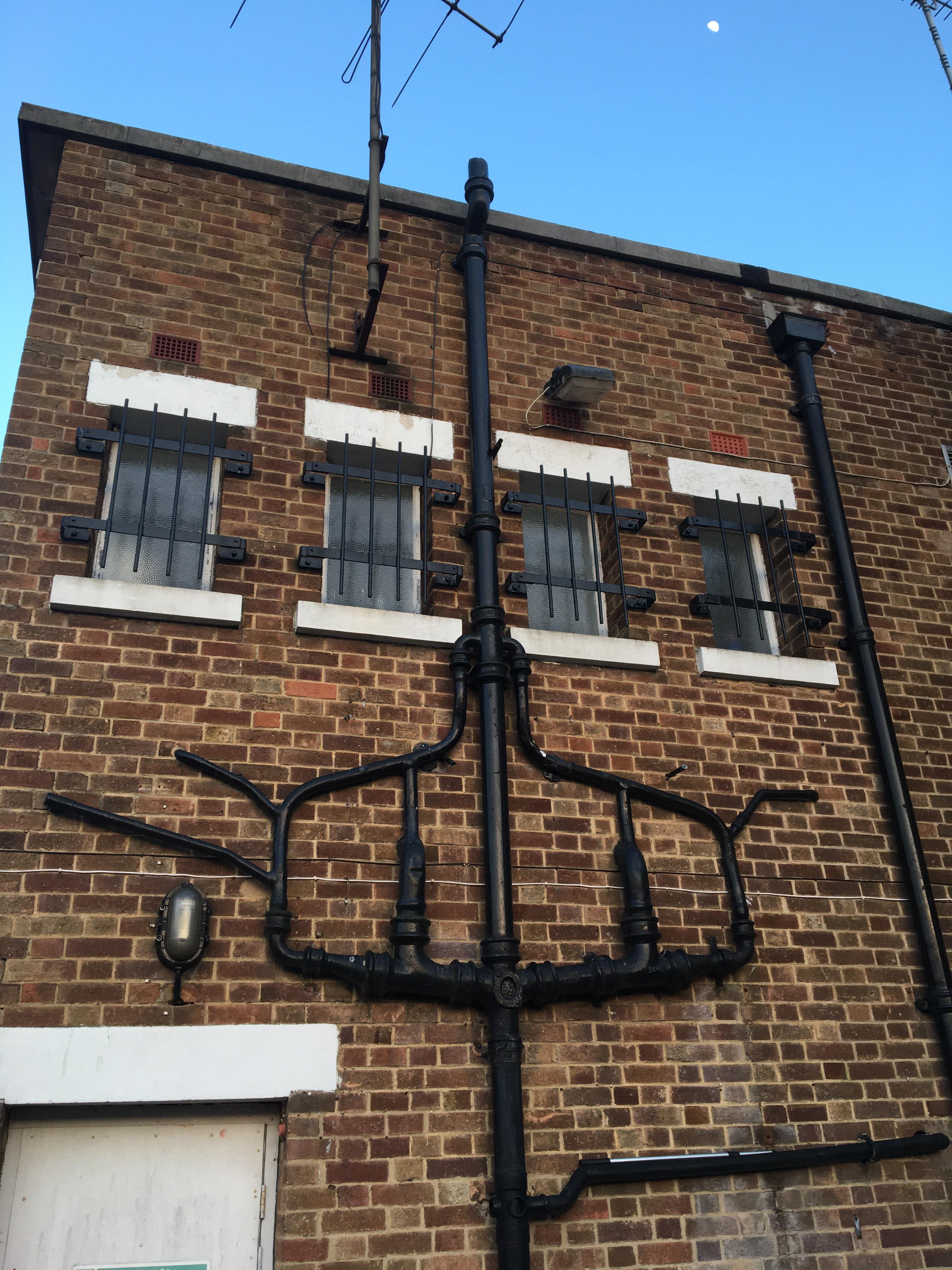 In the spirit of surface mounted plumbing I give you as contrast this