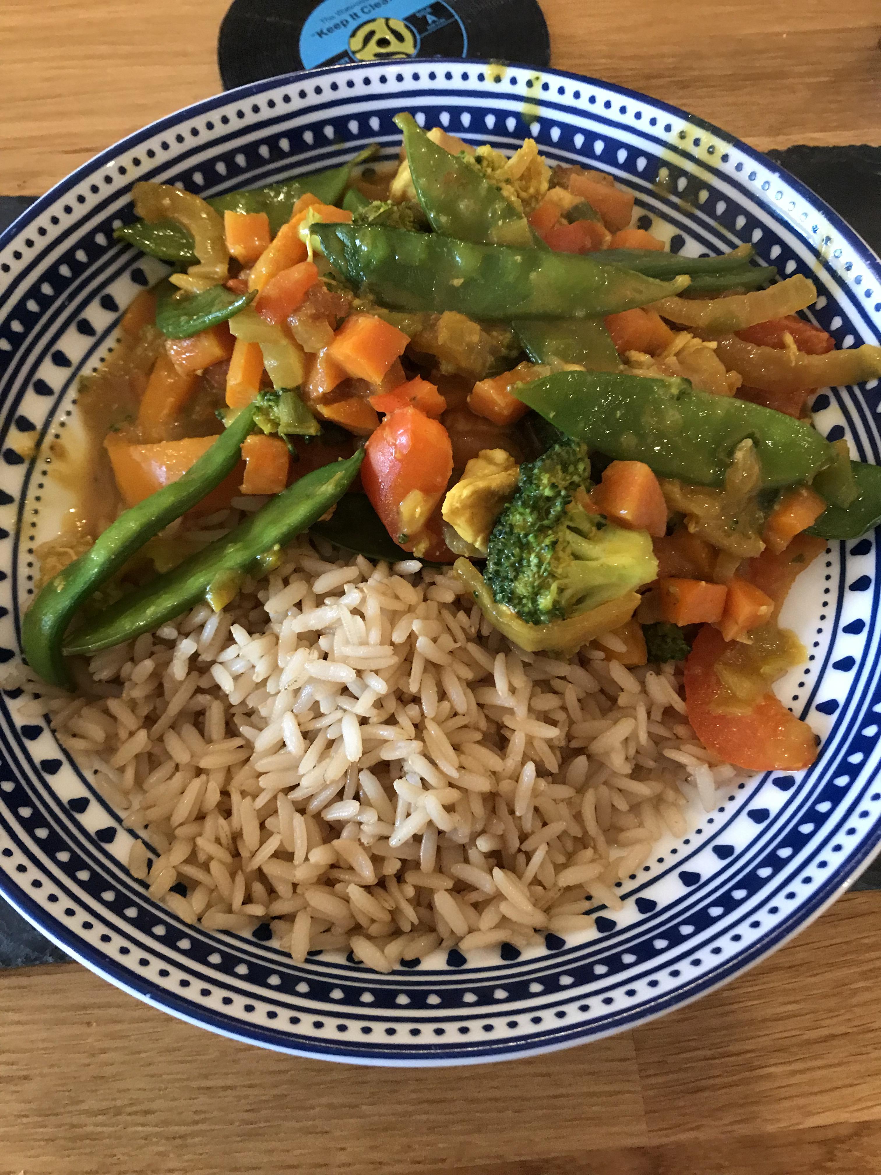 Pinch of Nom chicken satay. It was delicious and I worked this out as 3