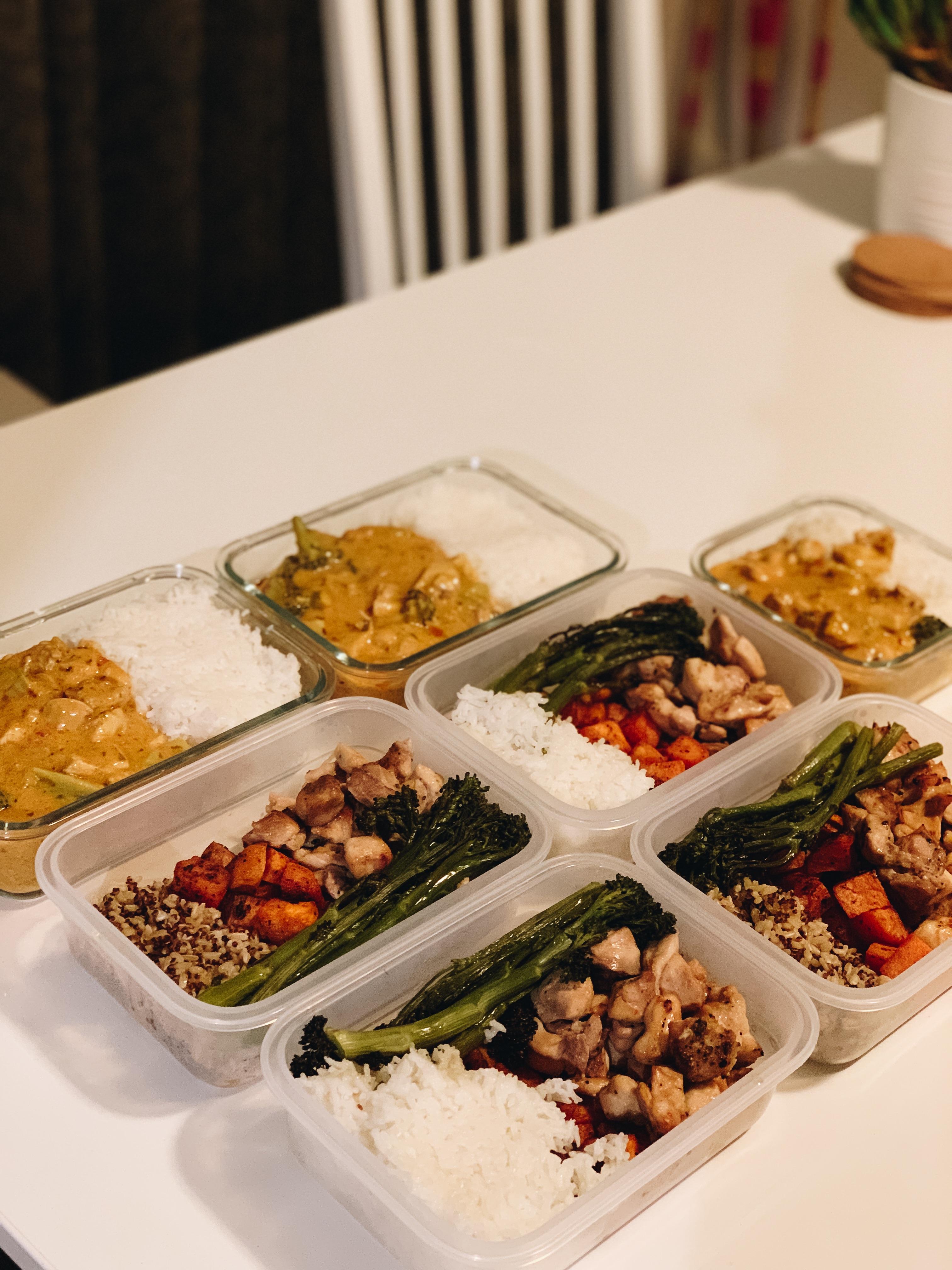 First time at Meal Prep! Butter chicken + chicken, sweet potato