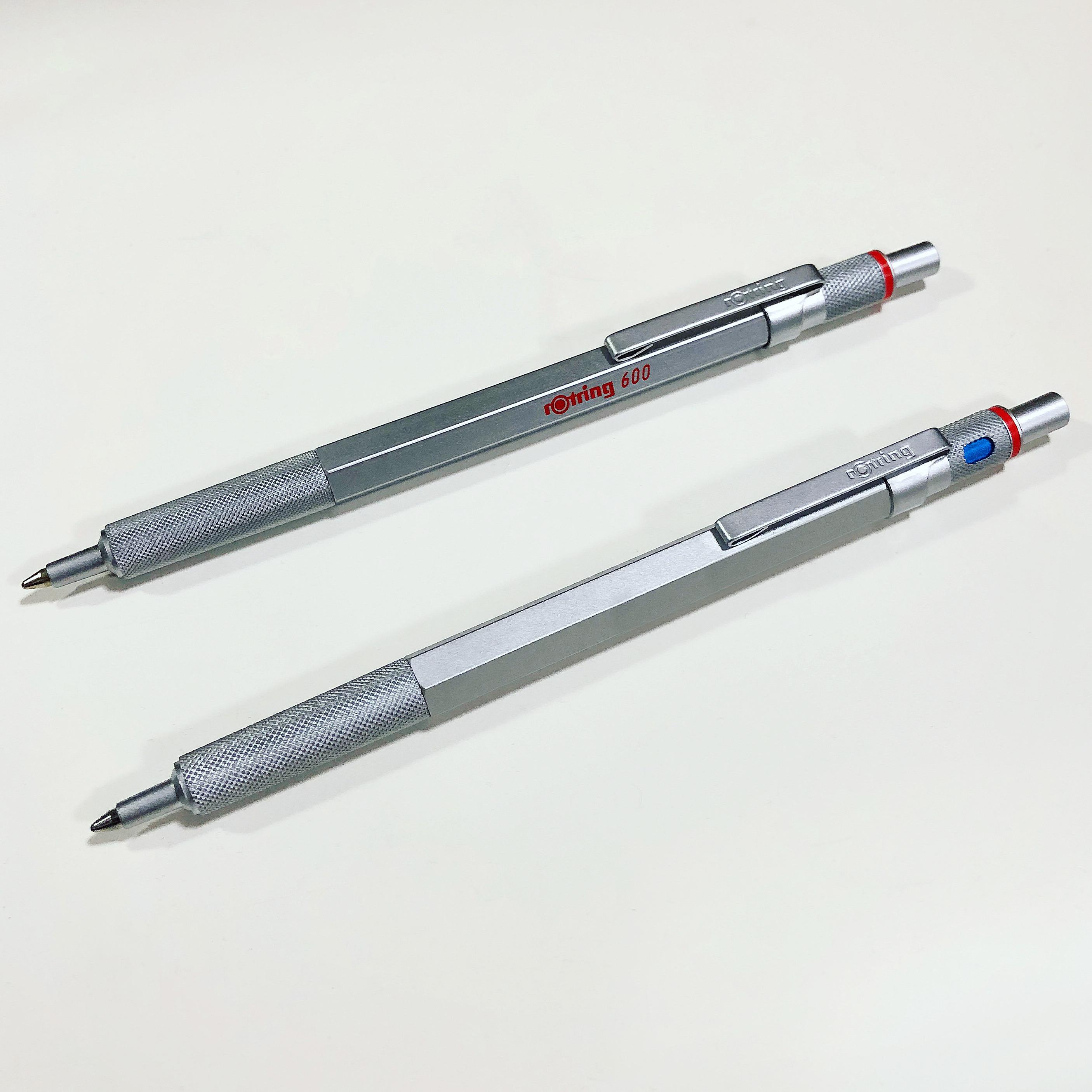 Today's haul an old version rOtring 600 ballpoint pen. Top is new and