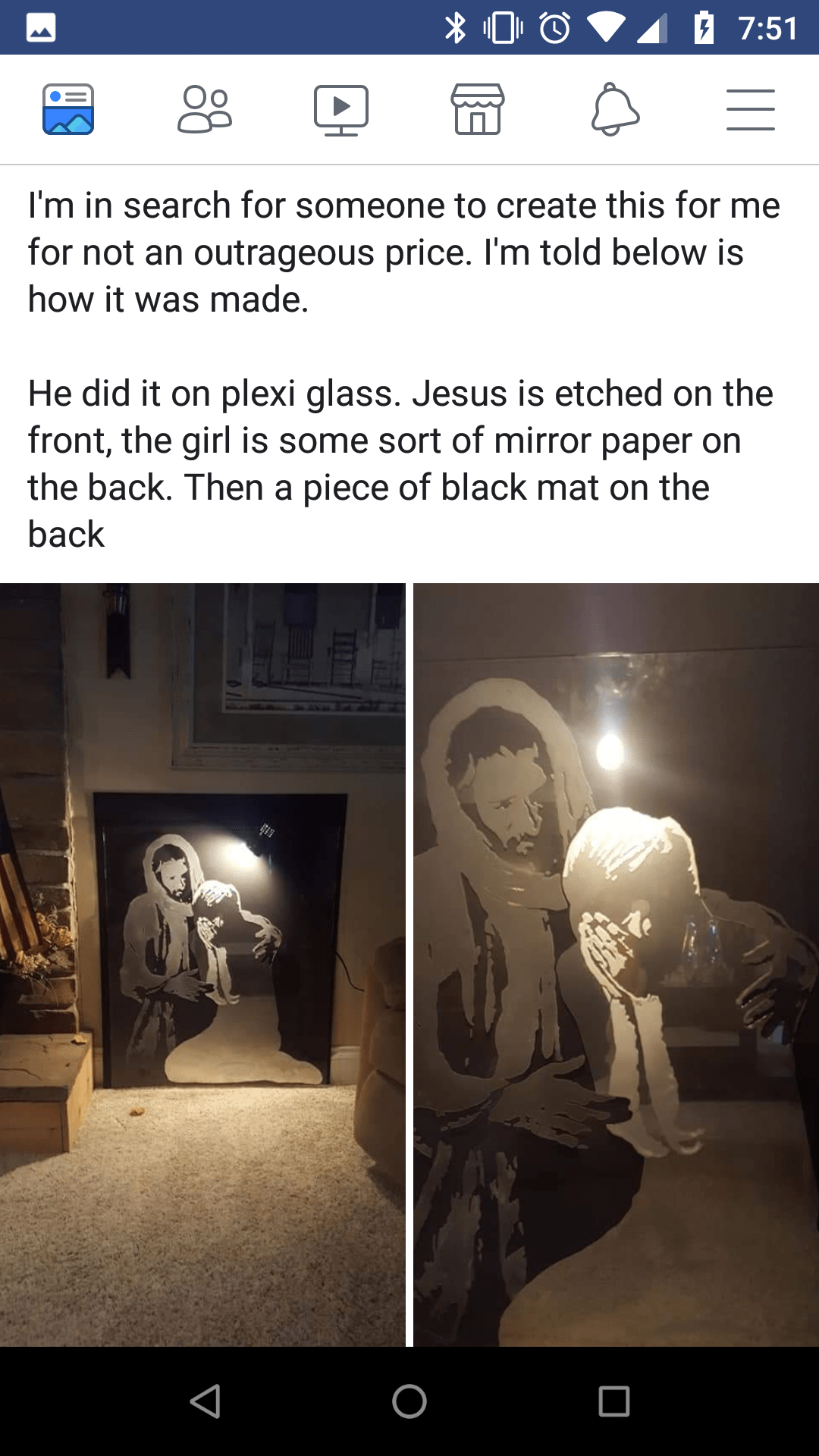 "The person who created this art work is charging too much for it