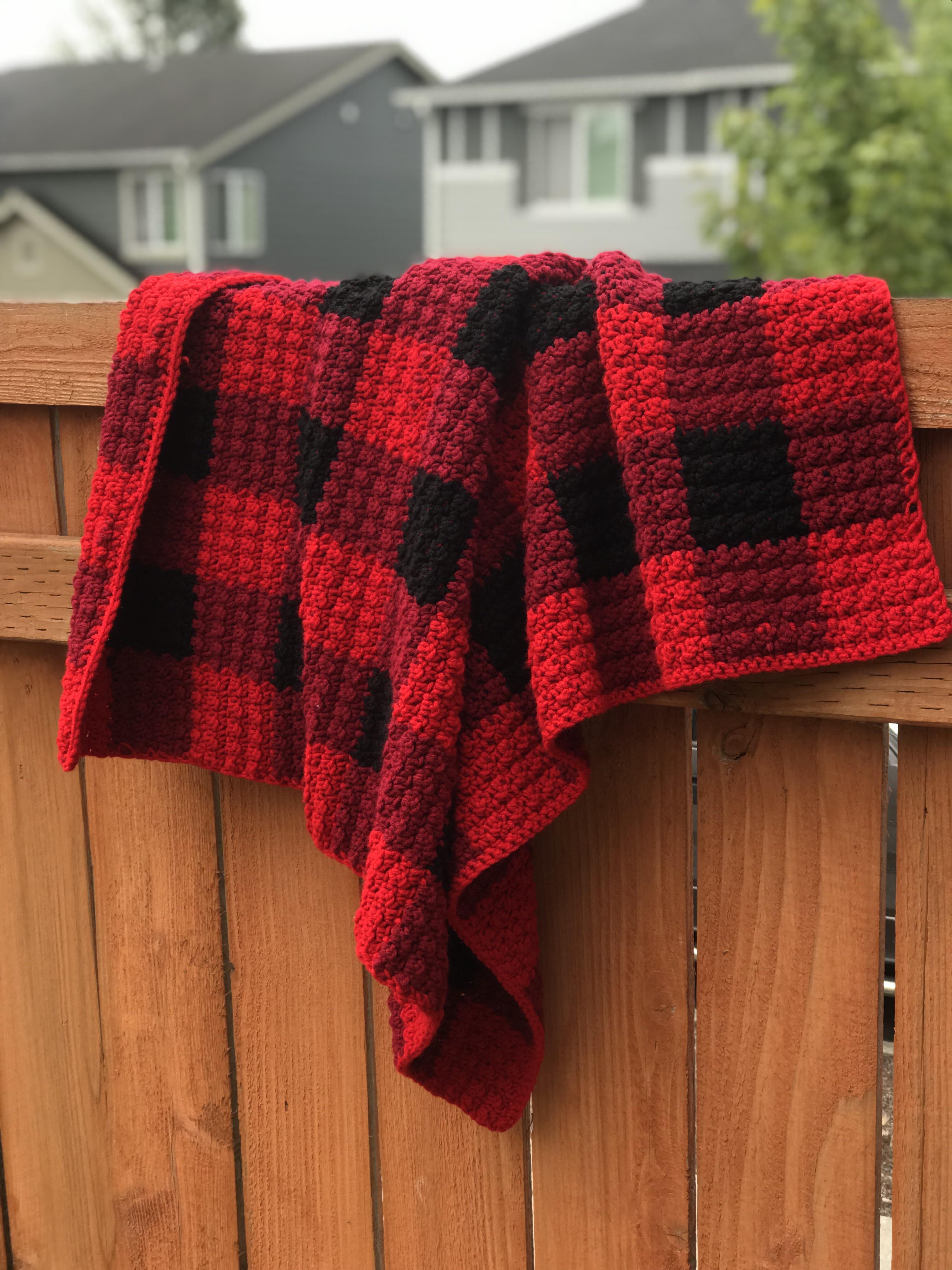 Finished this buffalo plaid blanket LATE last night. Just in time for