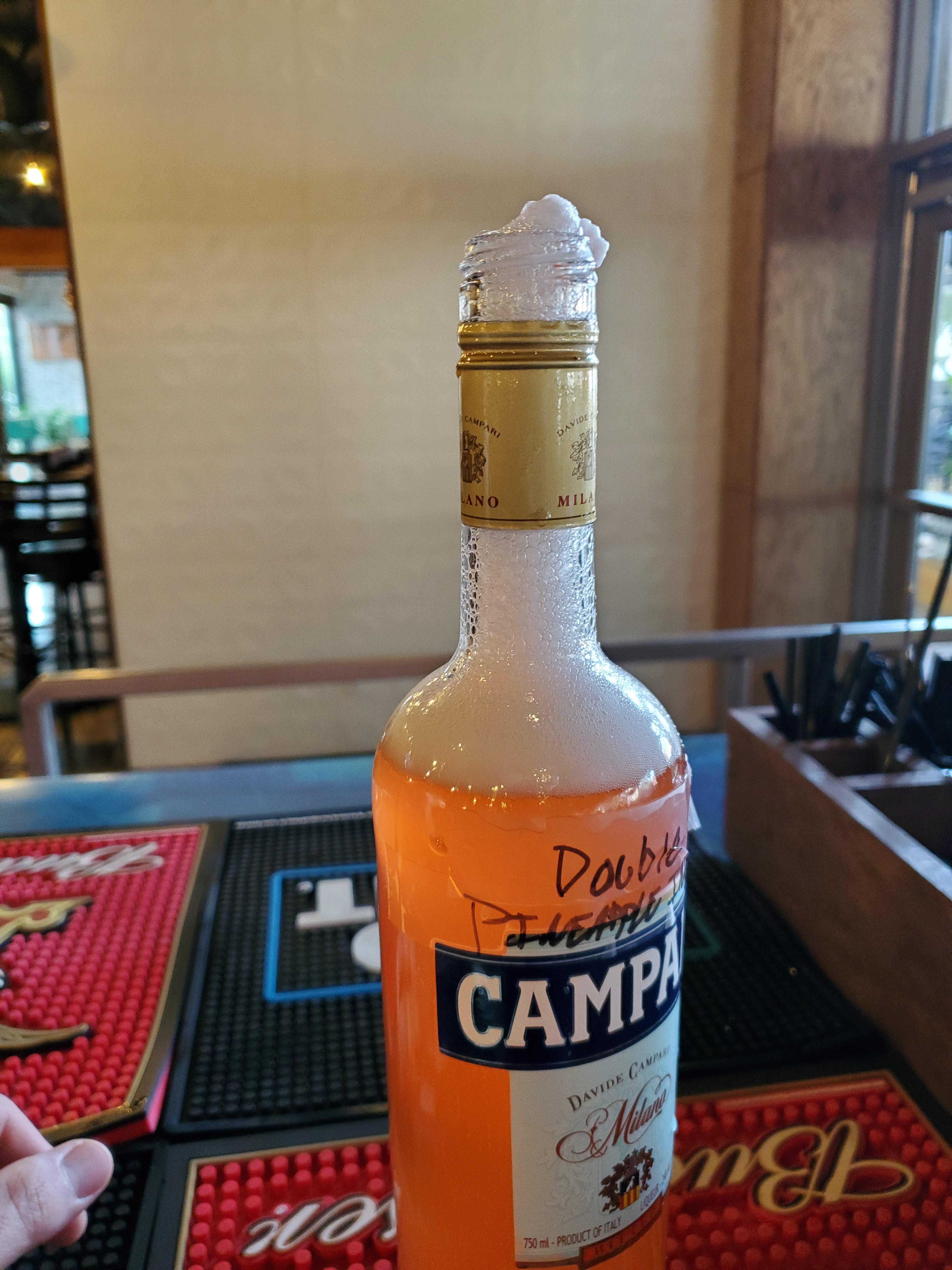 Pineapple infused Campari is fermenting? I (double) infused this