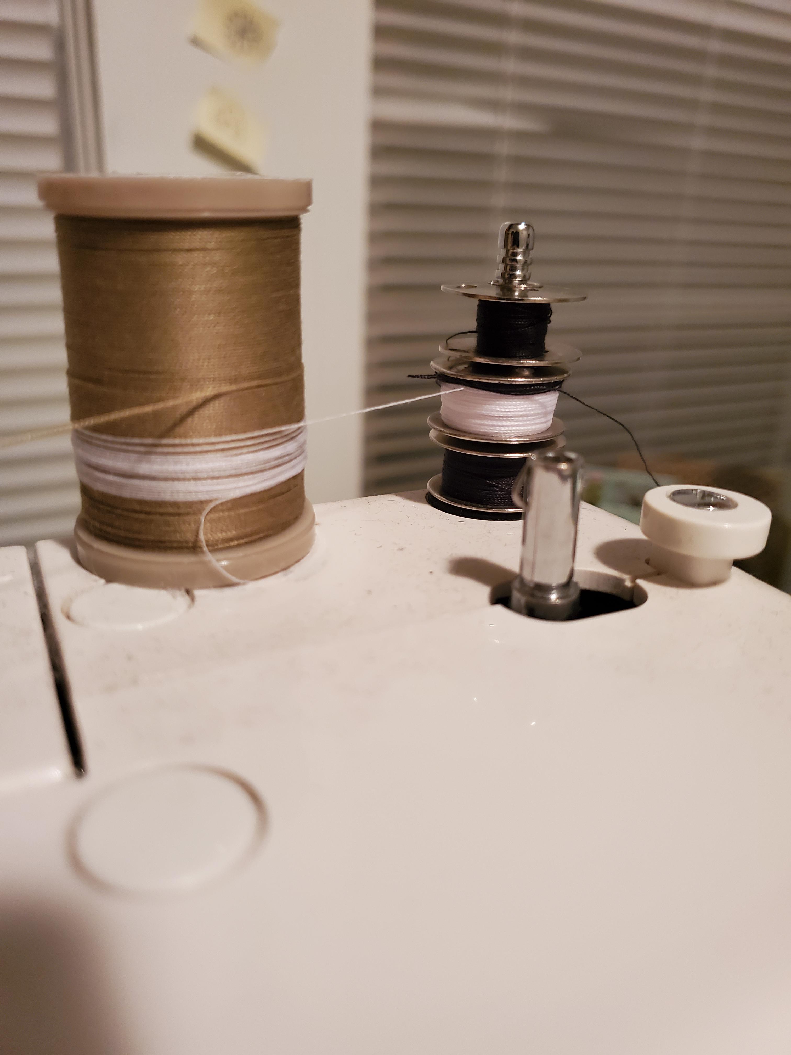 TIL don't store bobbins on your other spool pin. 🙃 r/sewing