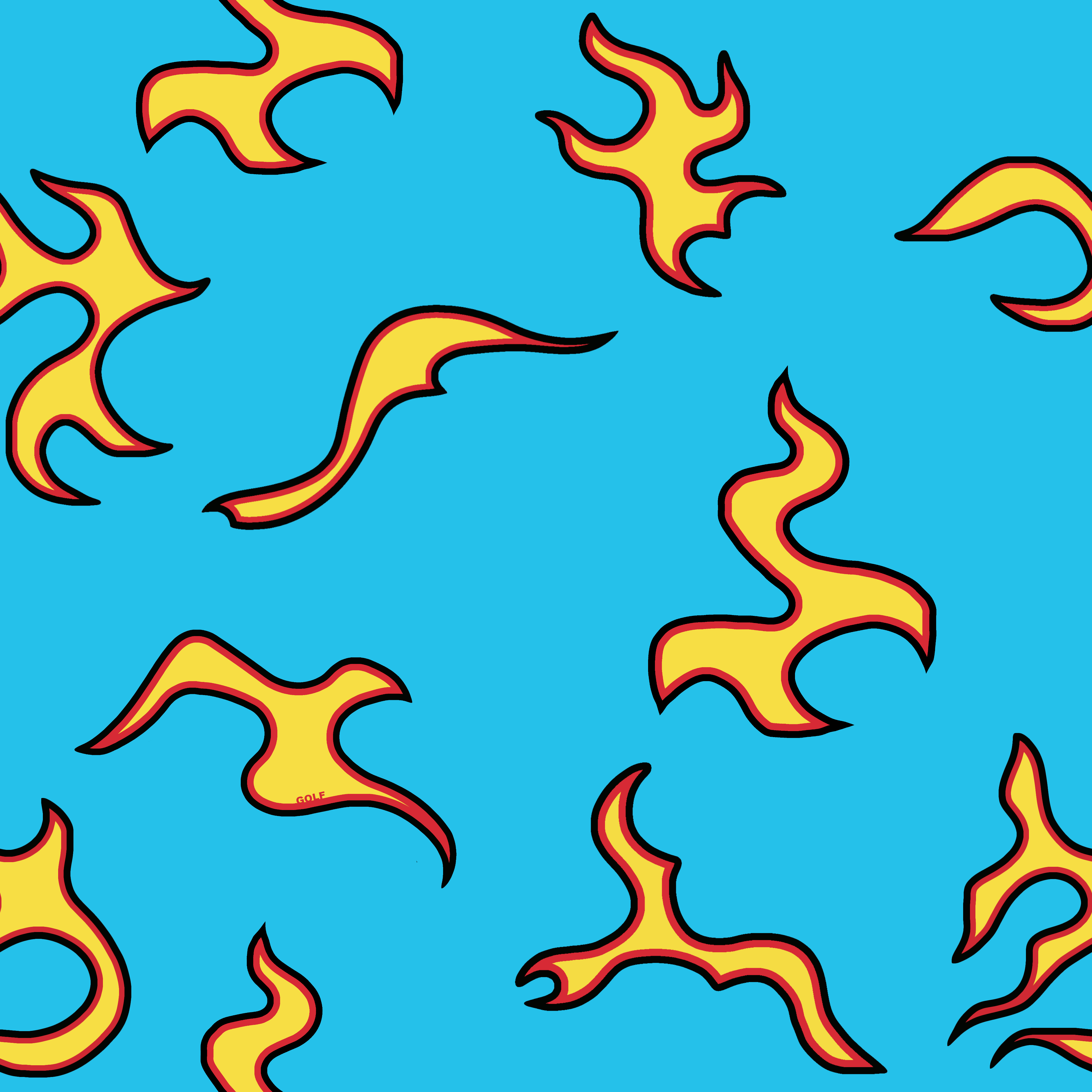 Seamless flame pattern Golfwang