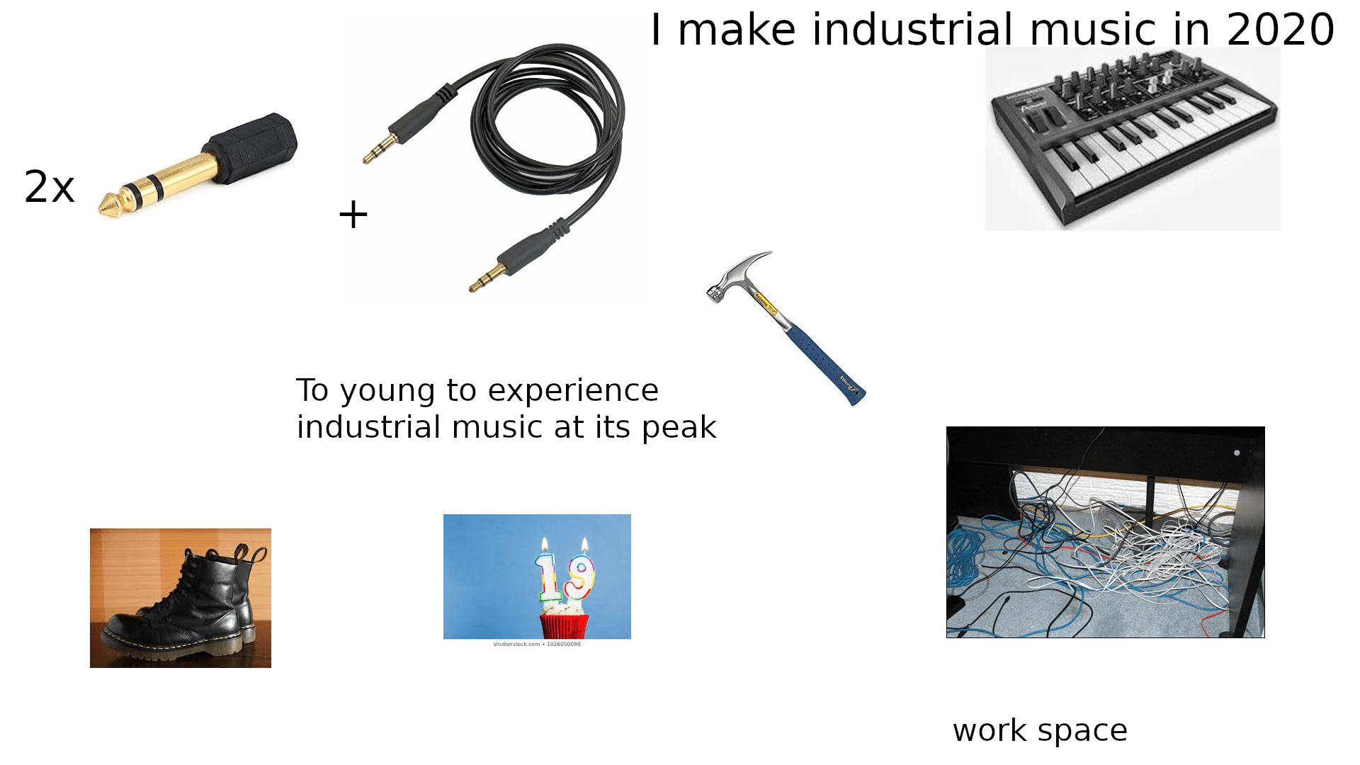 I make industrial music in 2020 starterpack. starterpacks