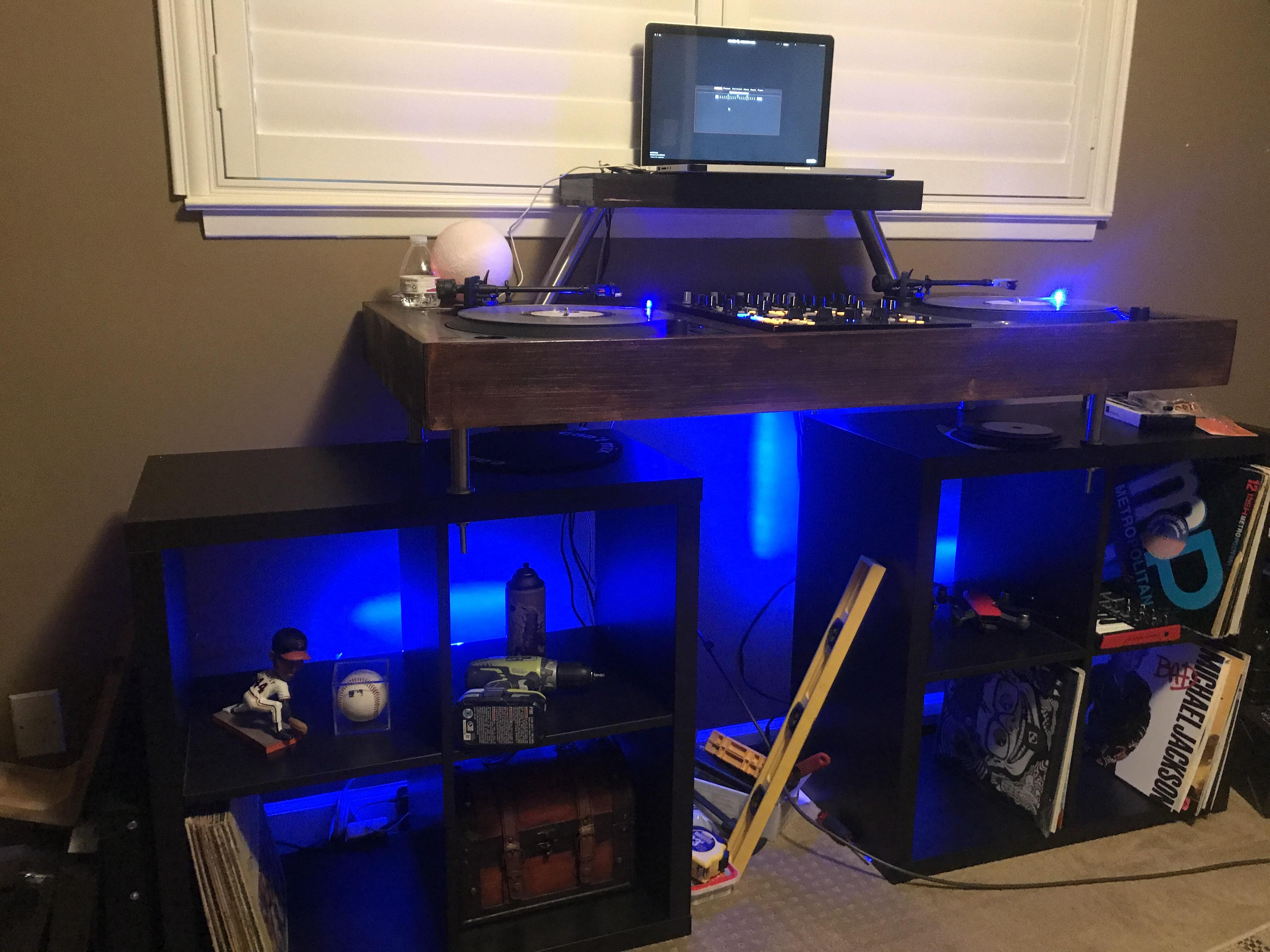 My ikea hack Dj booth, it’s perfect height for me & im 6’1. I used the