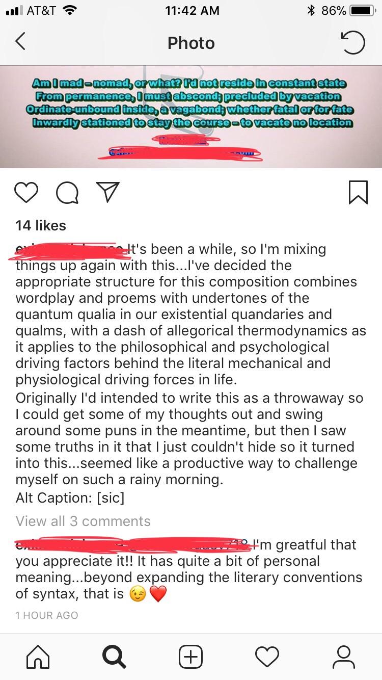 Tempted to unfollow this guy from HS every time I see his thesaurus