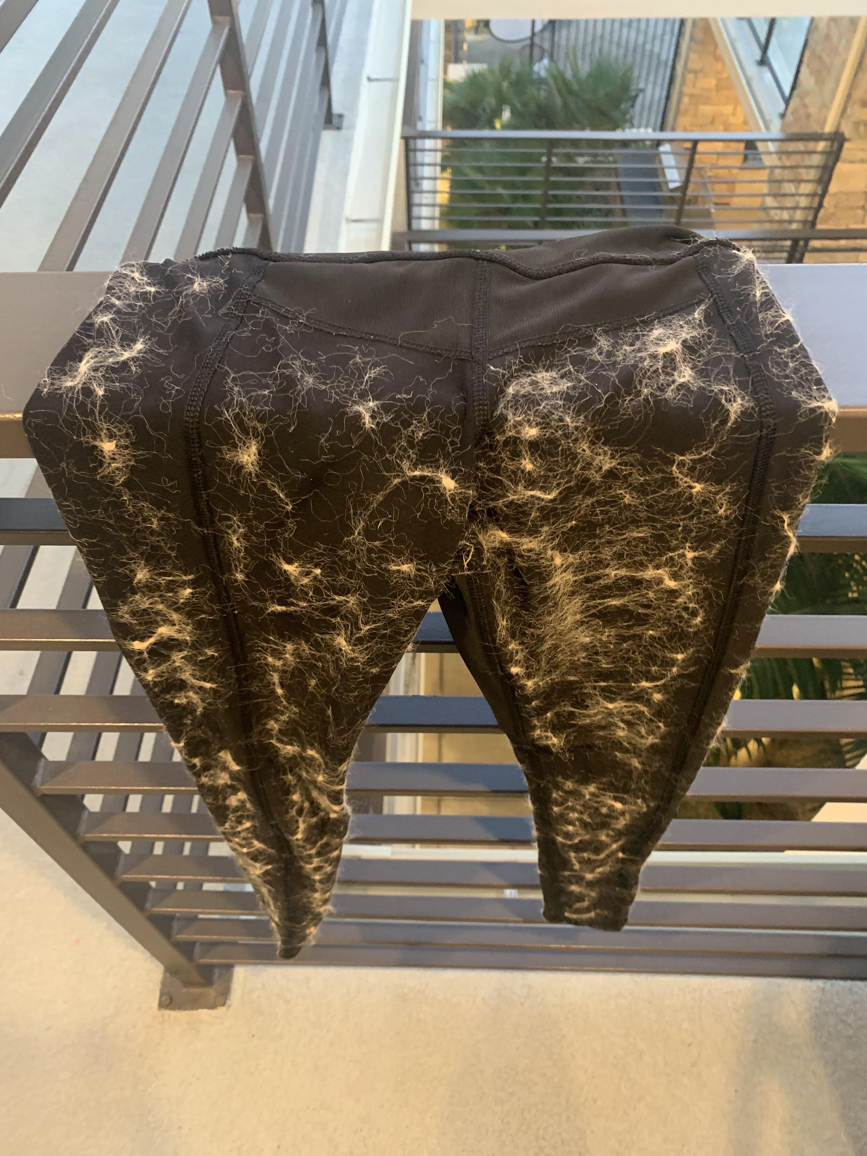 Put our clothes in the communal dryer. Clothes came out with someone’s