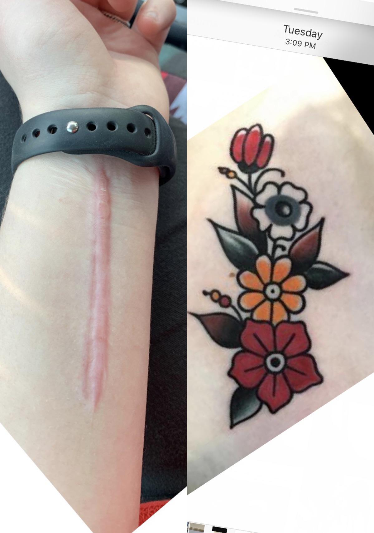 My idea for a coverup tattoo from my suicide attempt. The