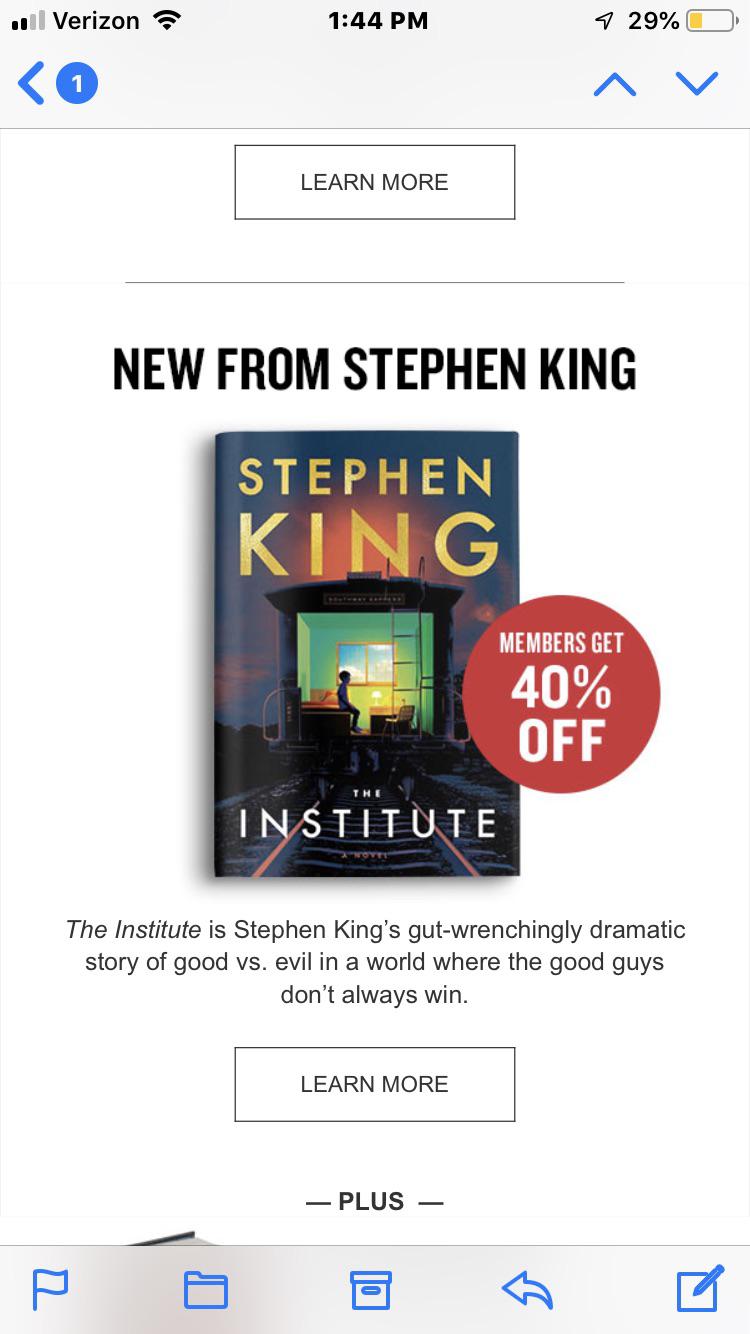 Just an FYI if you’re a Barnes and Noble member you can pick up his new book today (91019