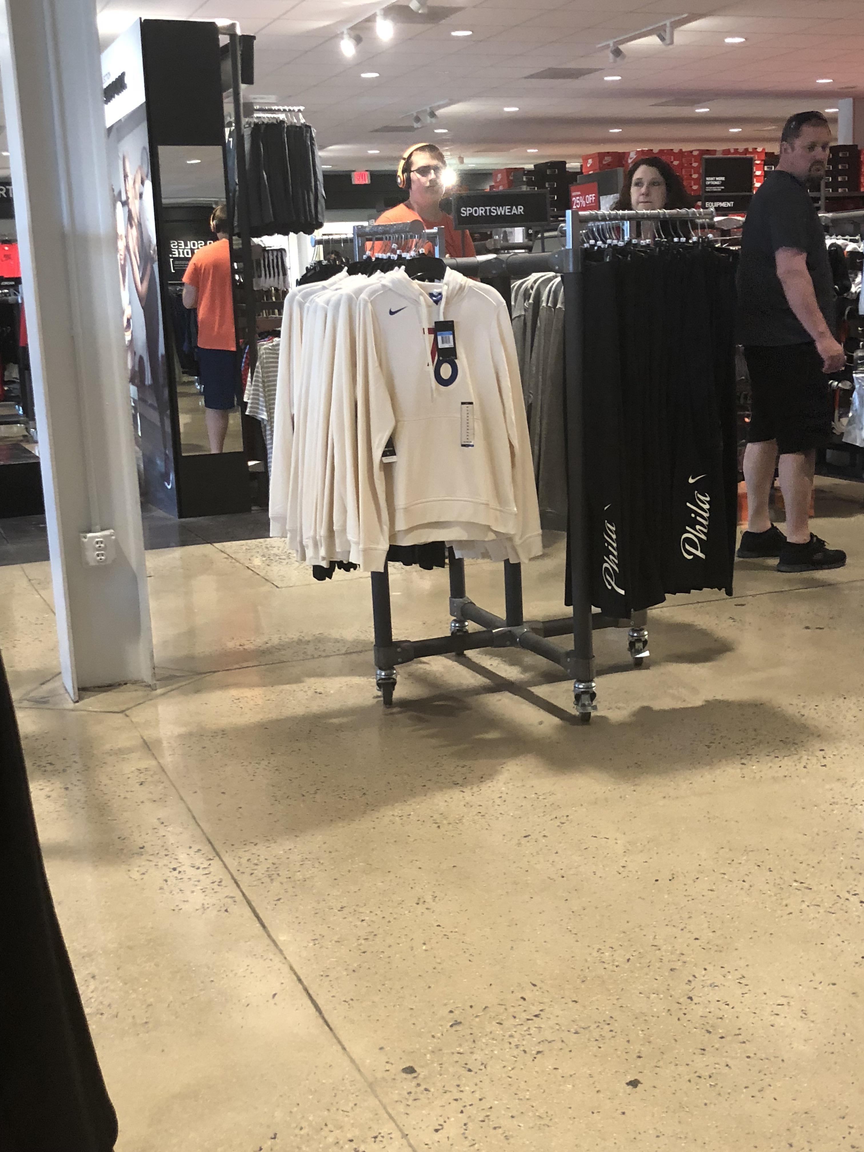 Sixers hoodies tanger outlets Lancaster pa only women’s left though. So