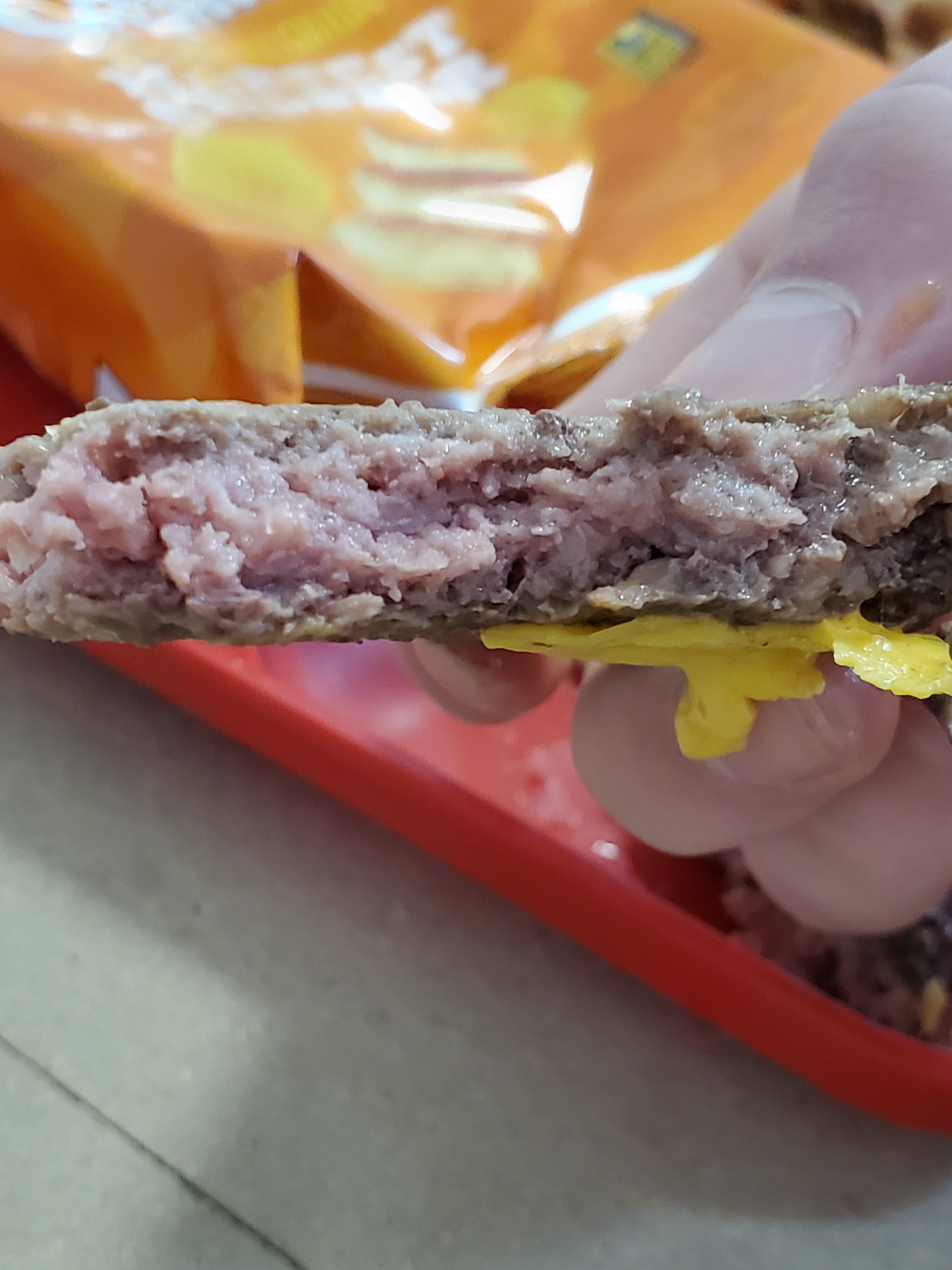 I present to you, an undercooked cheeseburger, we do not live in a