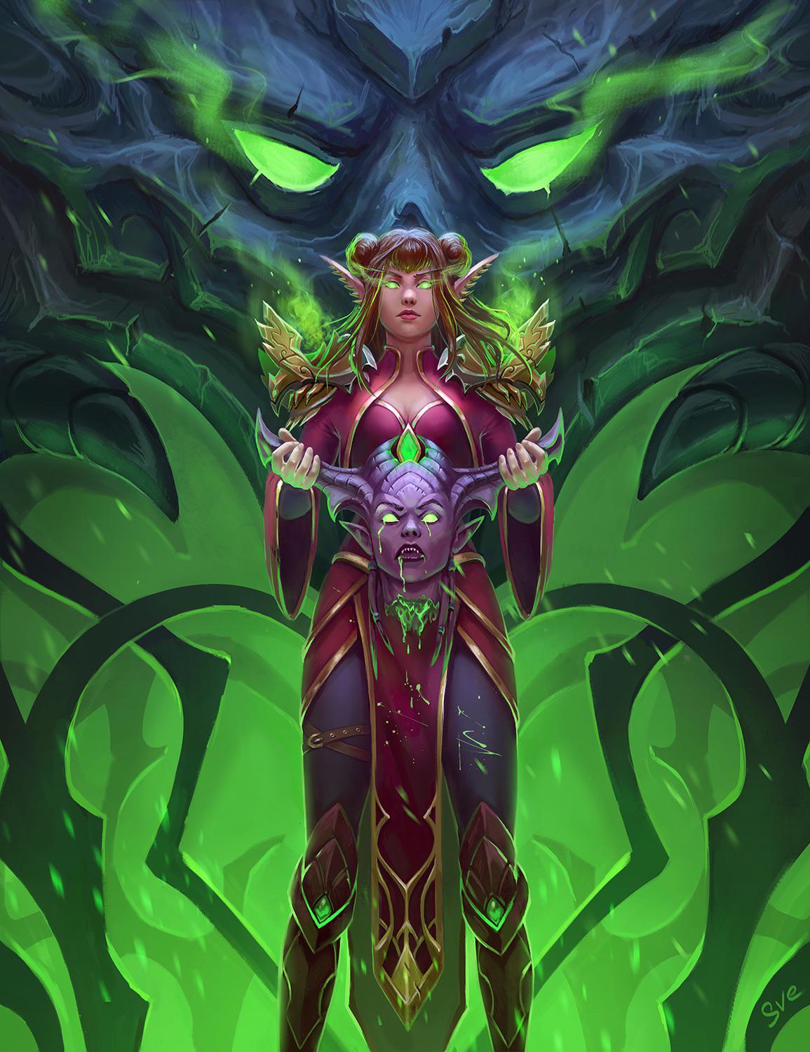 Blood Elf Warlock by Svelien on Twitter wow
