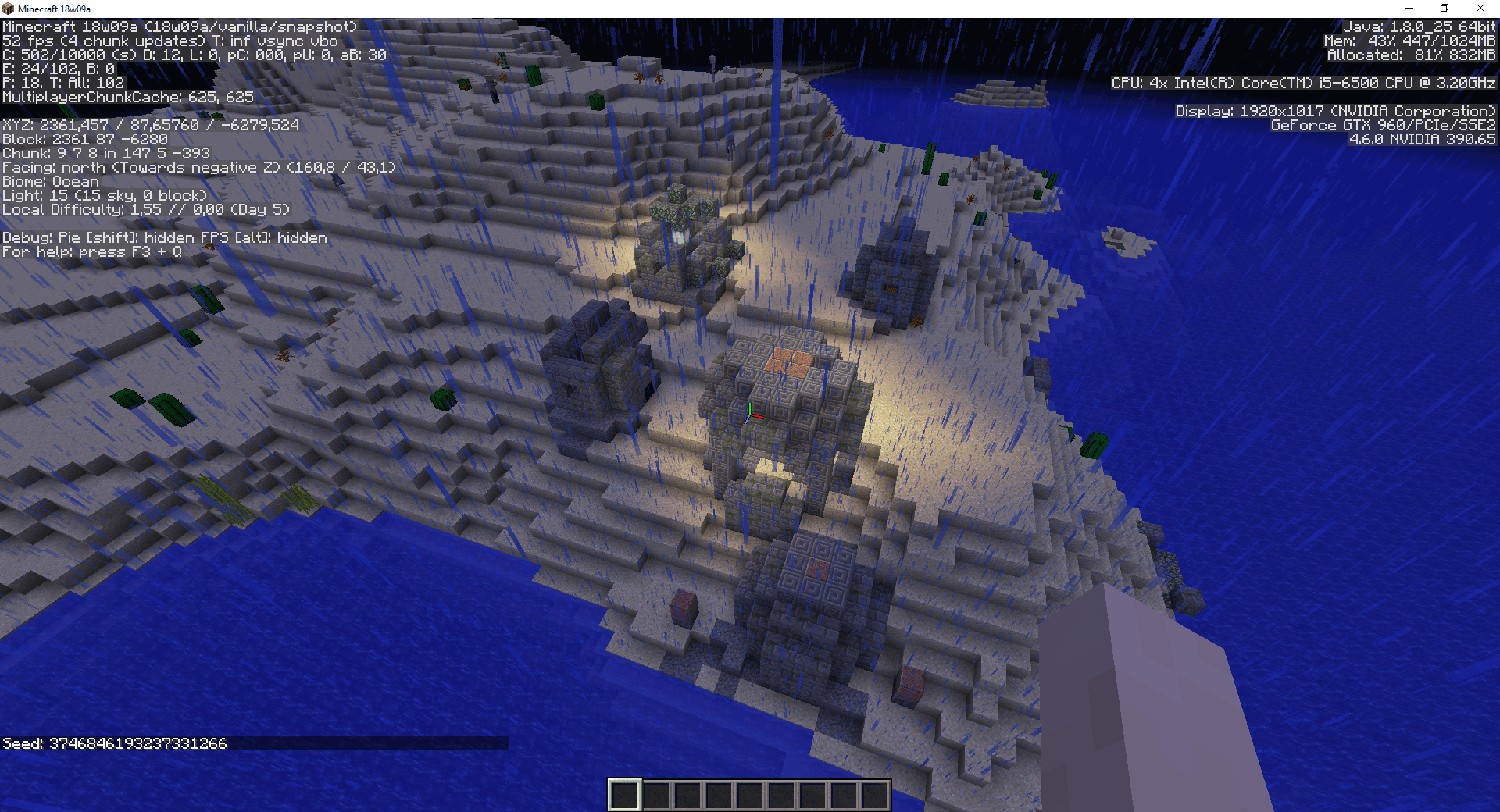 Underwater ruins over water r/Minecraft