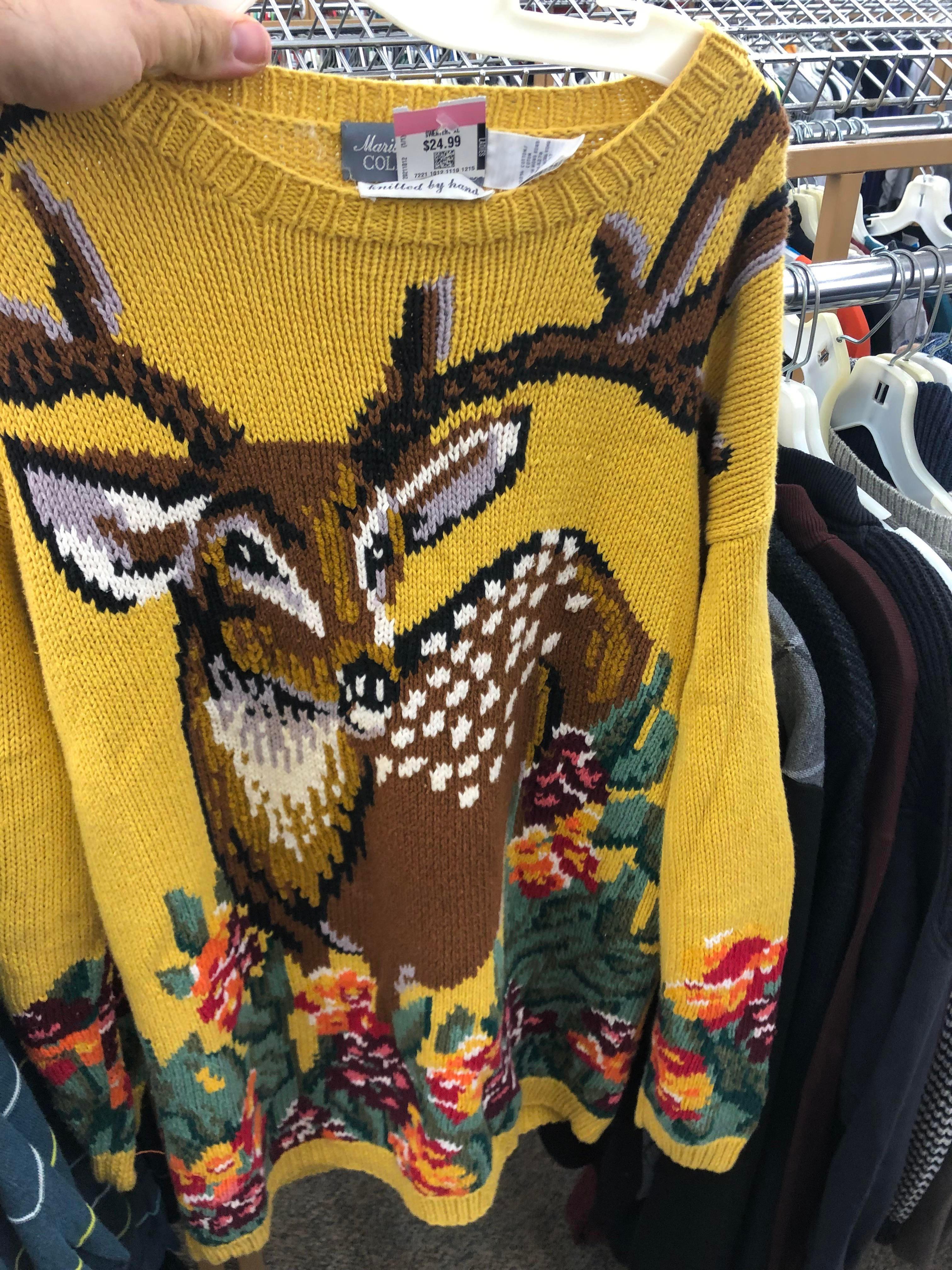help finding this deer sweater that was posted on r/thriftstorehauls