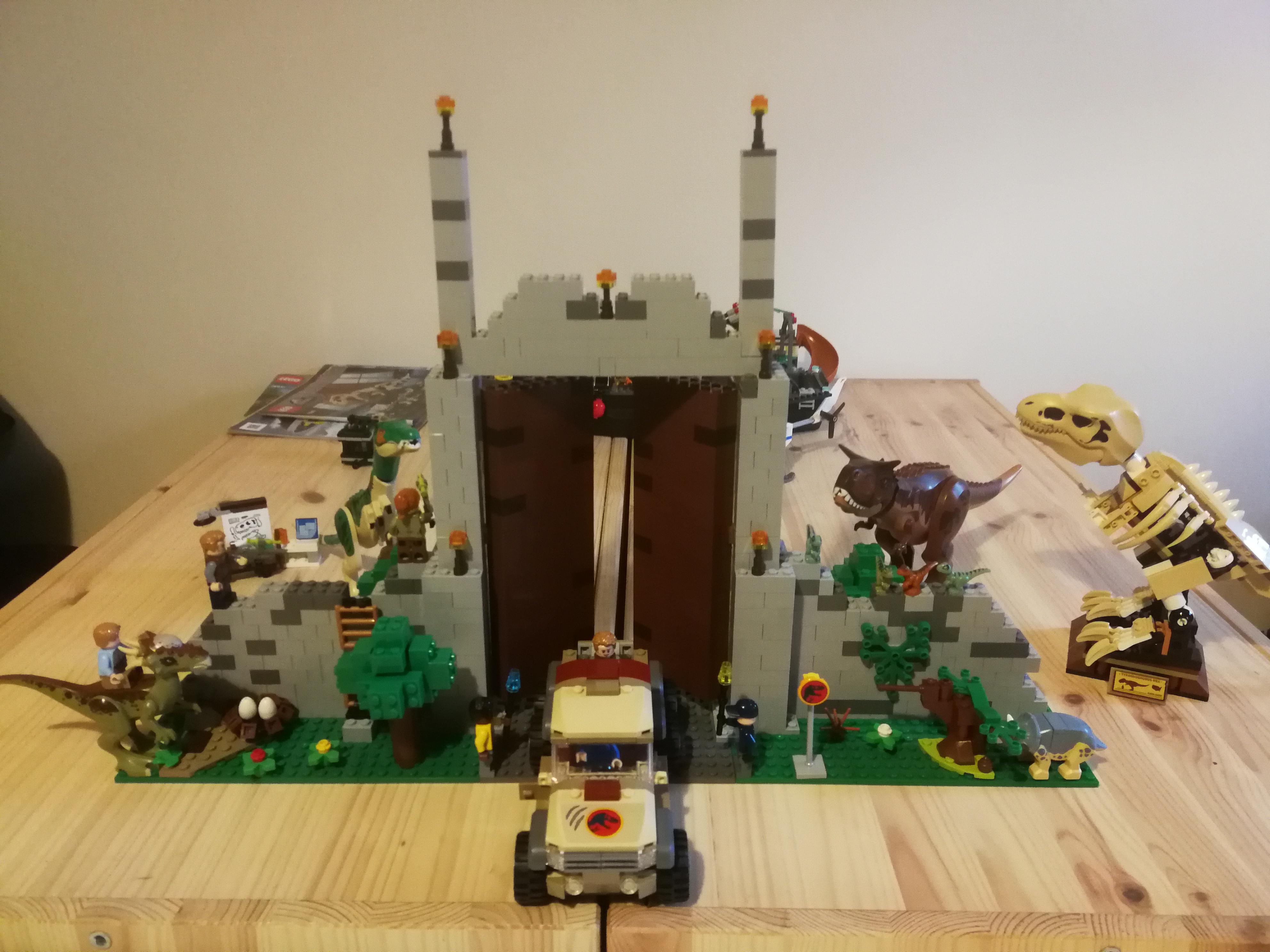 Made the Jurassic Park gates to go with my sons jurassic world lego