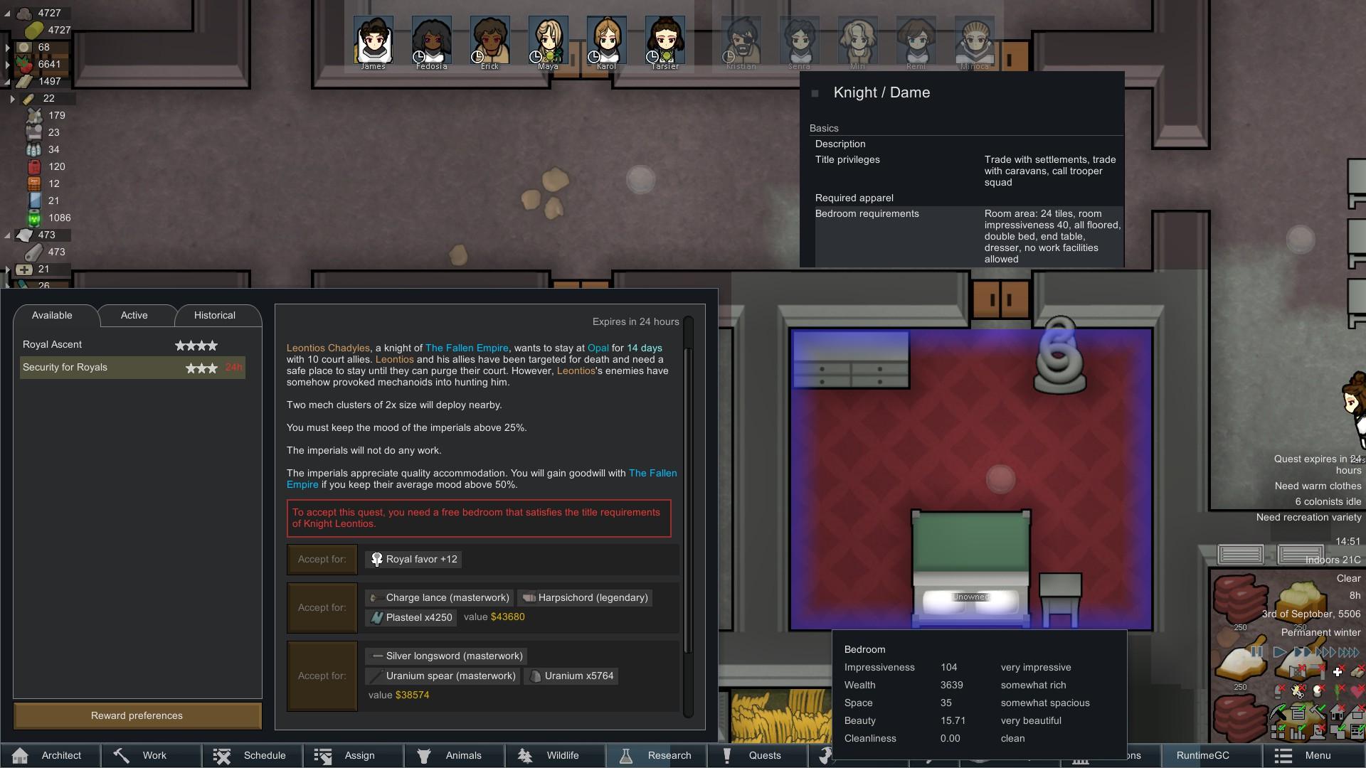 Royal bedroom requirements what am I missing here? r/RimWorld