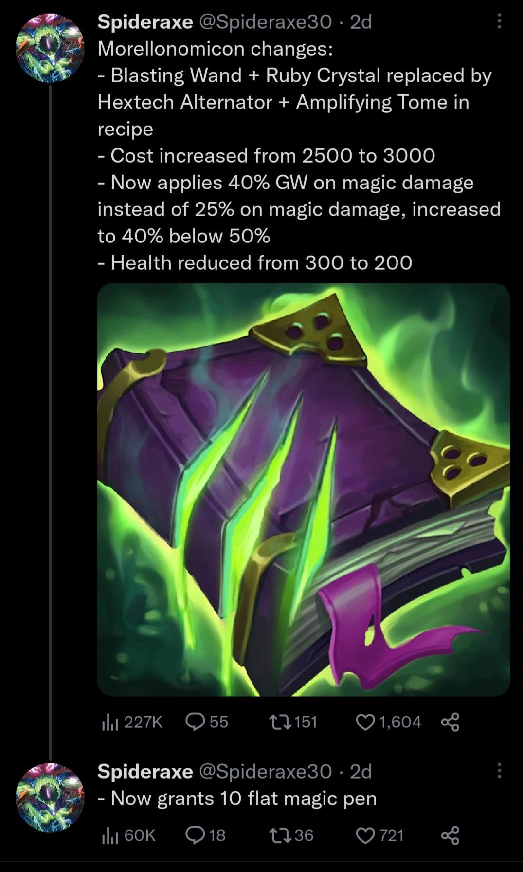 Thoughts? Cost 3000g 90 AP, 200 HP, 10 Magic Pen, 40 GW r/Rumblemains