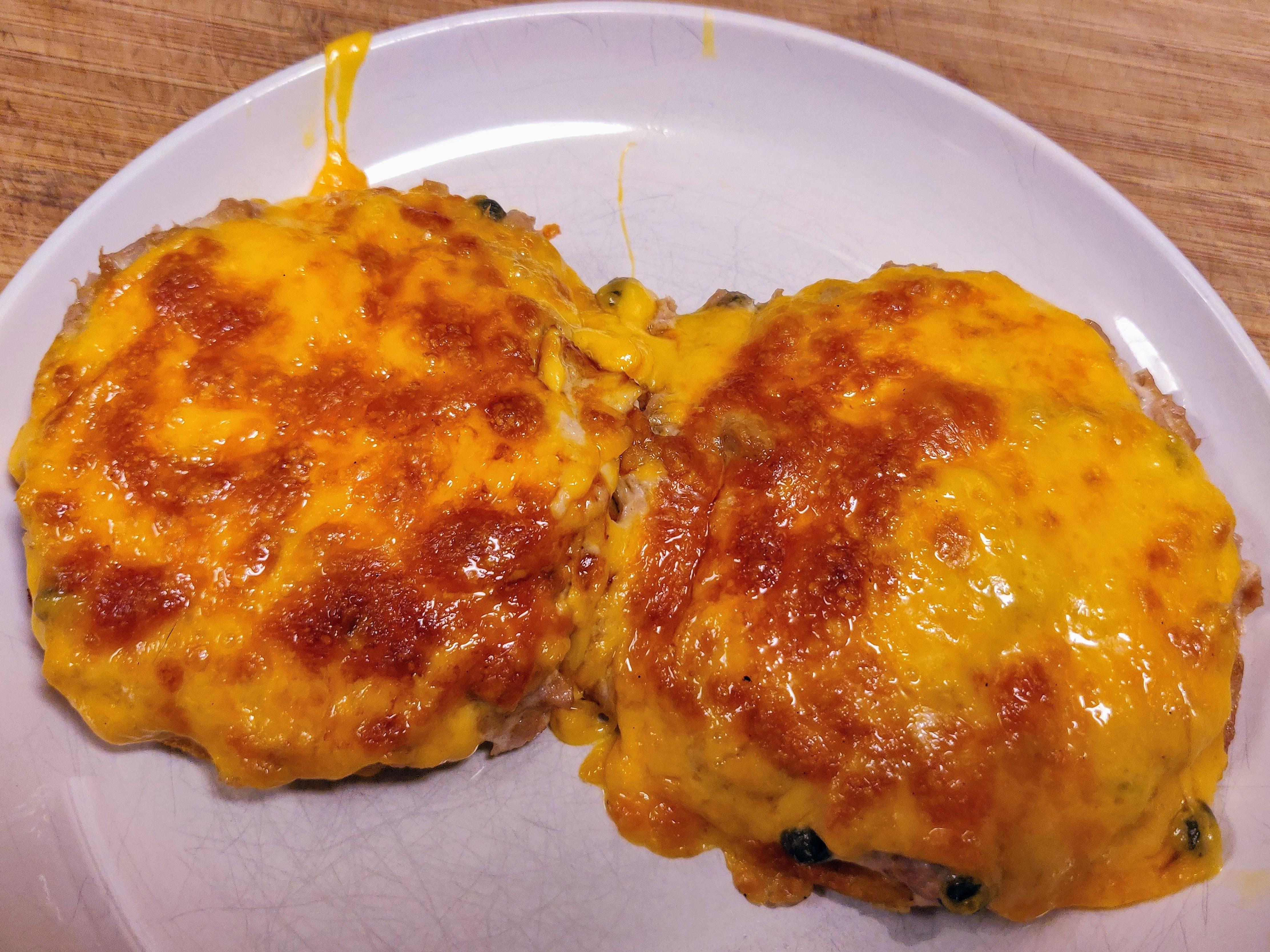 OpenFaced Lazy Chaffle Tuna Melt r/ketorecipes