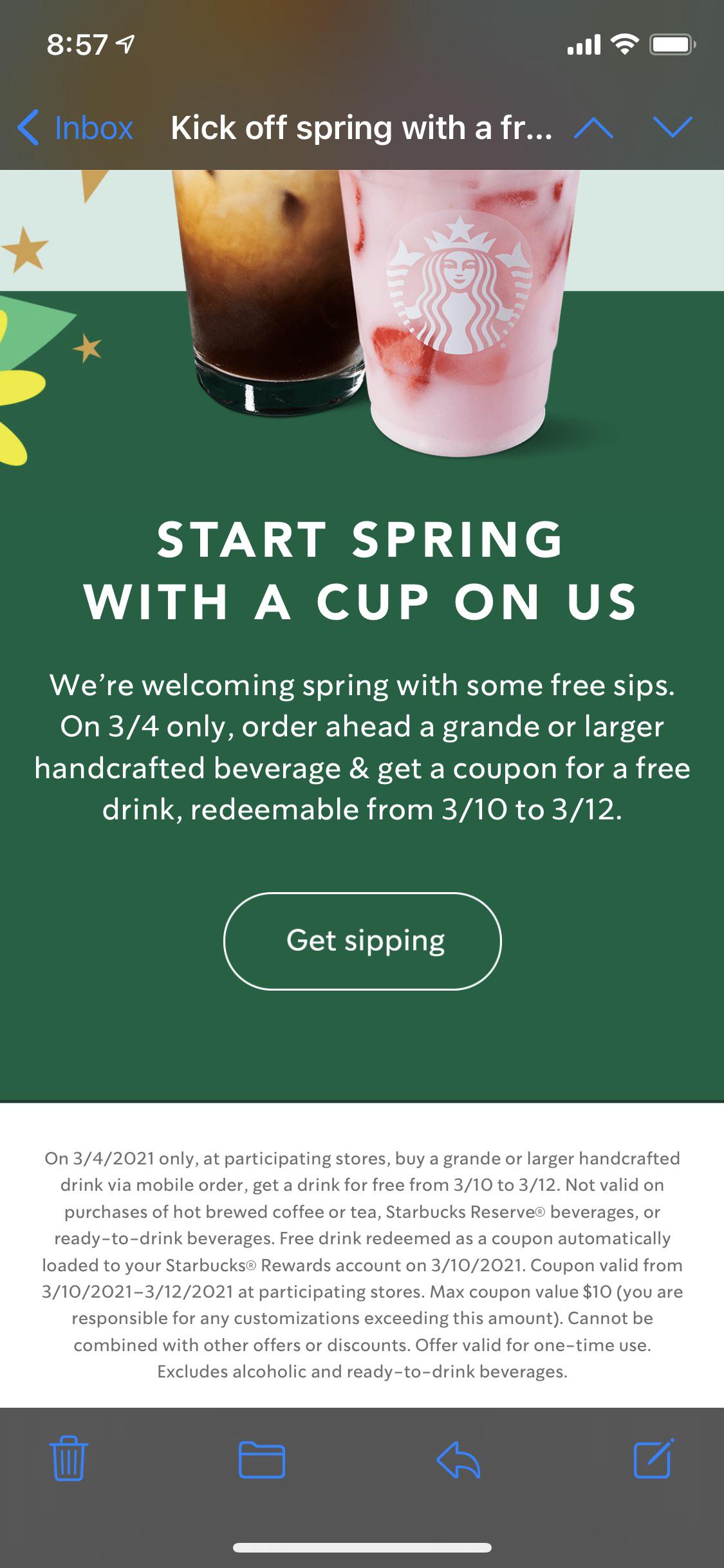 I noticed the promo for a free drink specified the drink had to be 10 or less. Is this specific