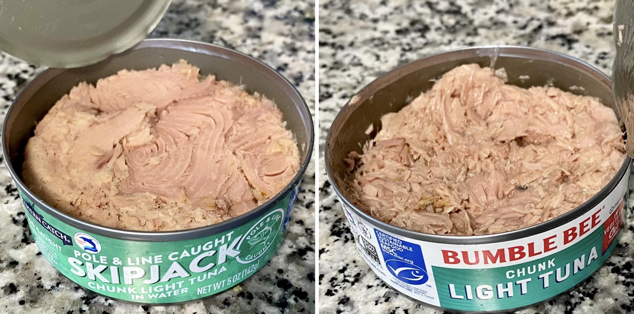 Quality difference between Aldi chunk light skipjack tuna and Bumble Bee chunk light tuna. They