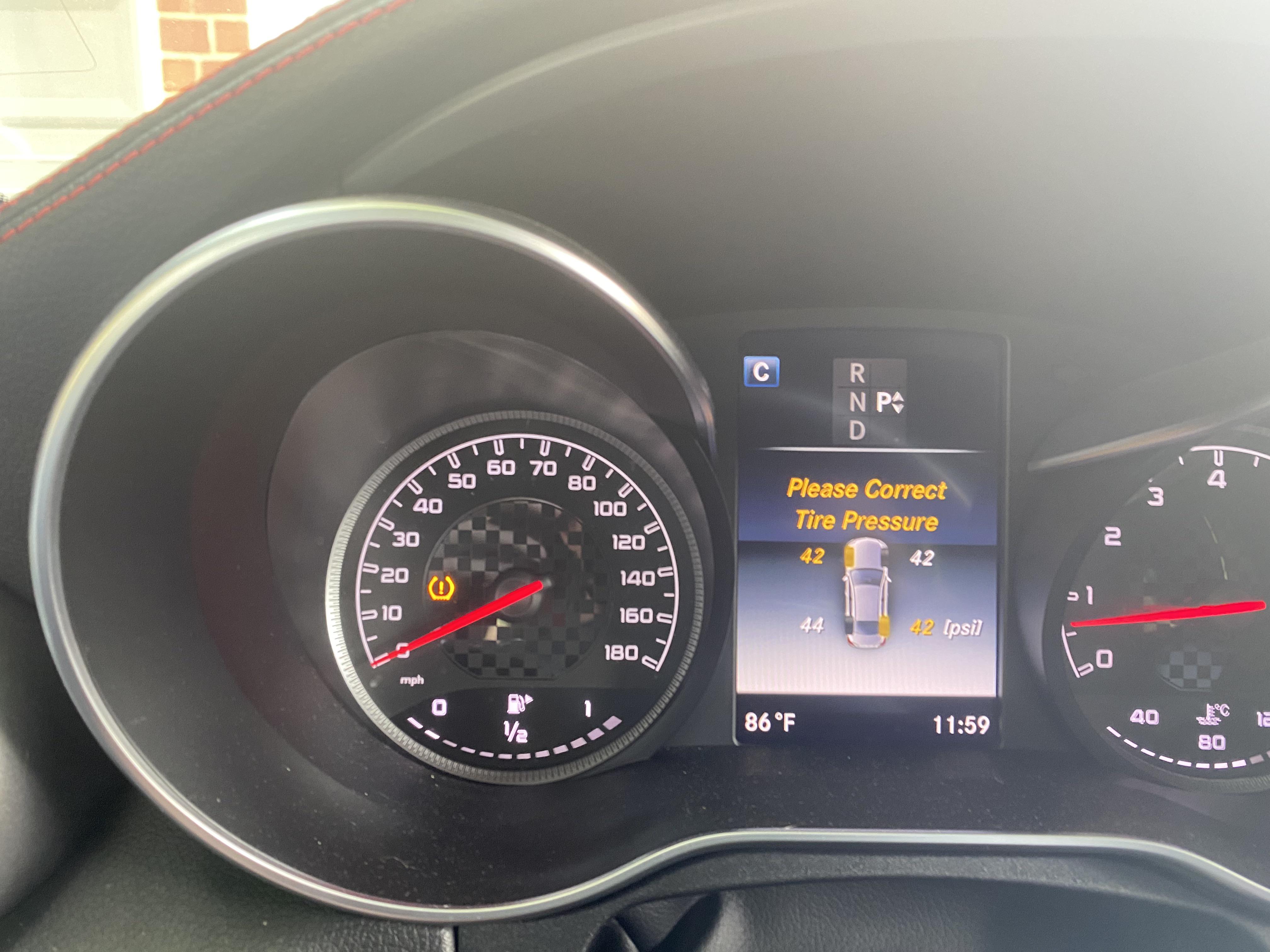 Tire Pressure Warning? Front tires call for 42psi, rear calls for 41psi