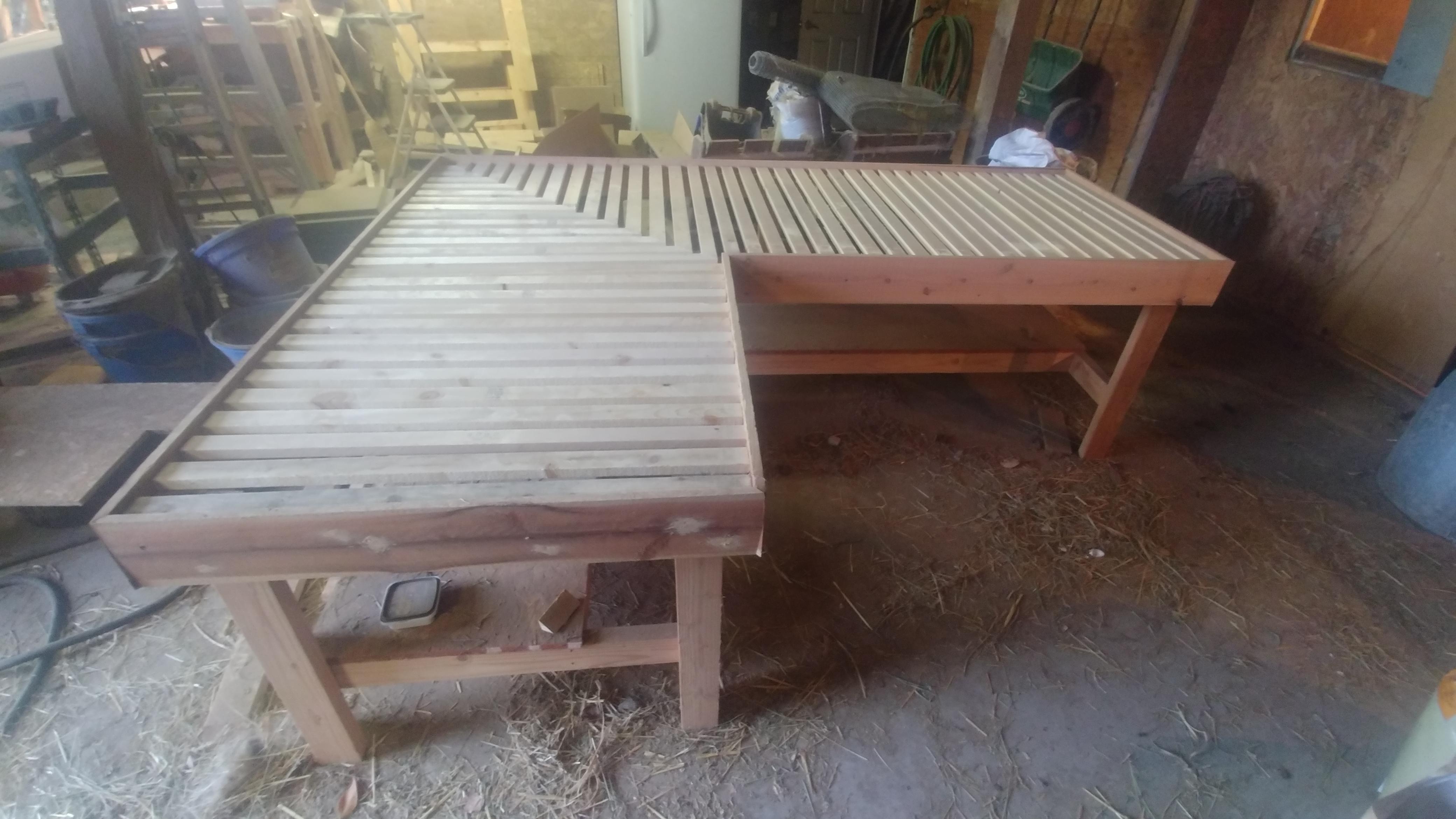 Finally finished my new plant bench! Now just have to haul it to the