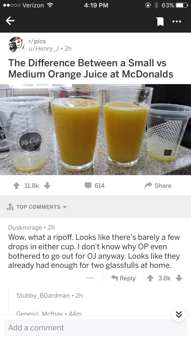 Not Ken M on McDonald's orange juice r/NotKenM