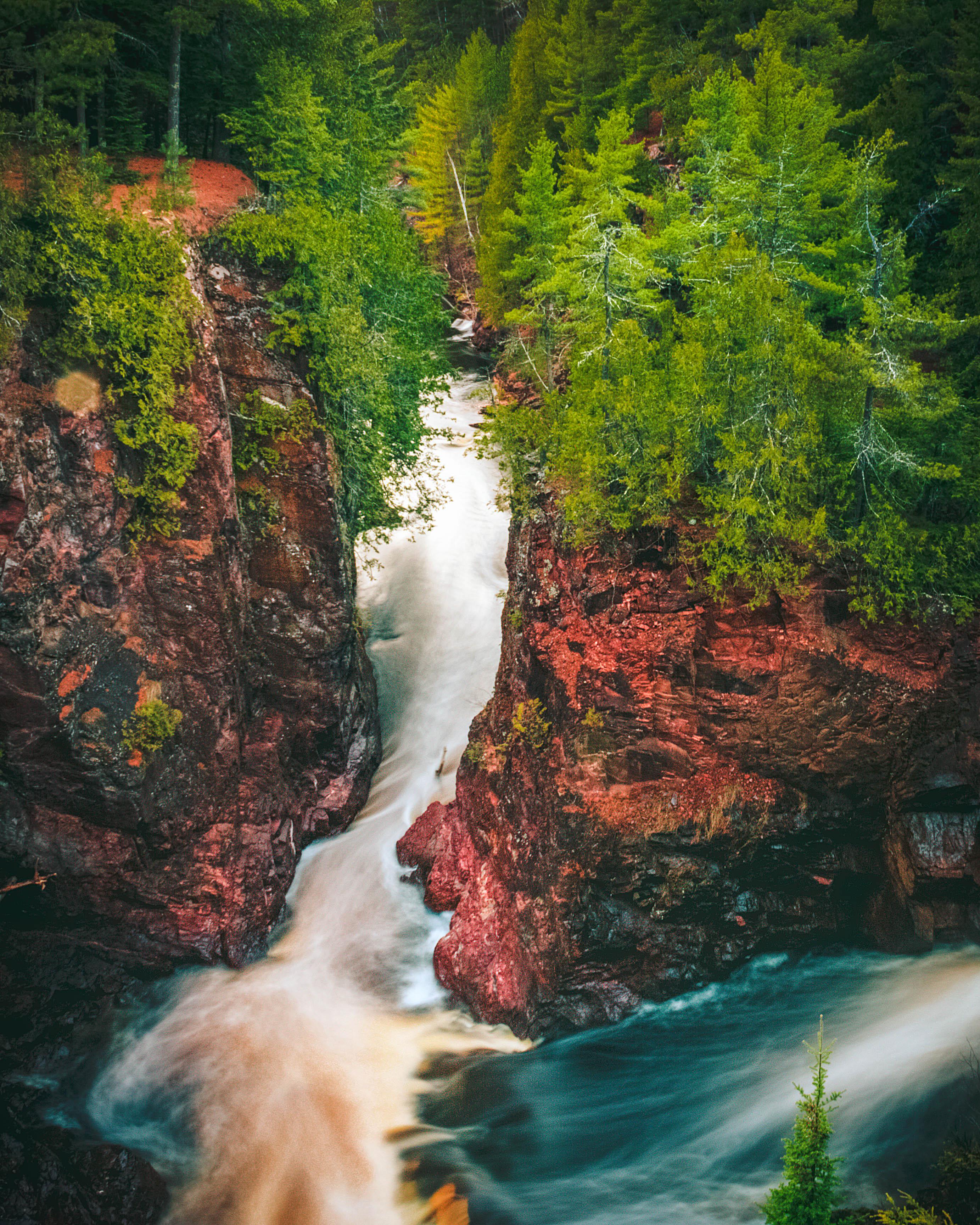 Expose Nature The red cliffs and rushing waters of Copper Falls State