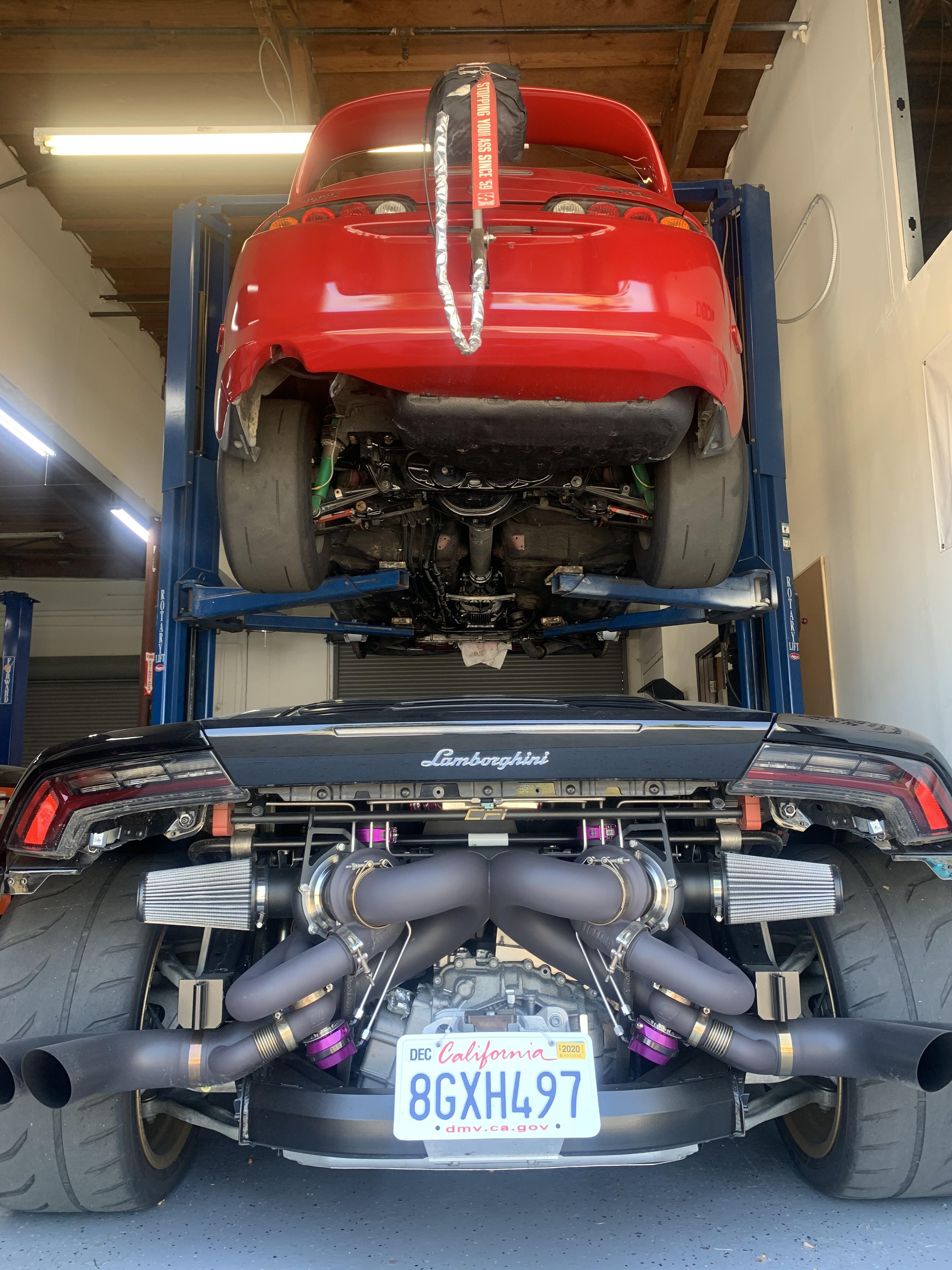 Twin turbo Huracan came in today for MoTeC M142 package. Not a Supra