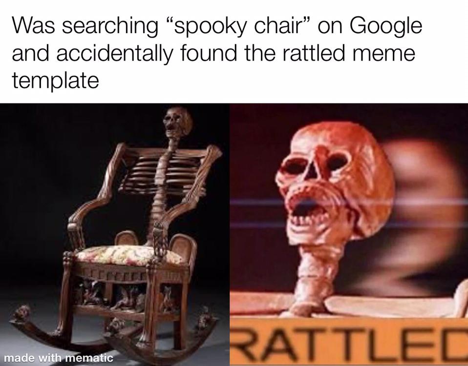 Skeleton Rocking Chair Caffeine