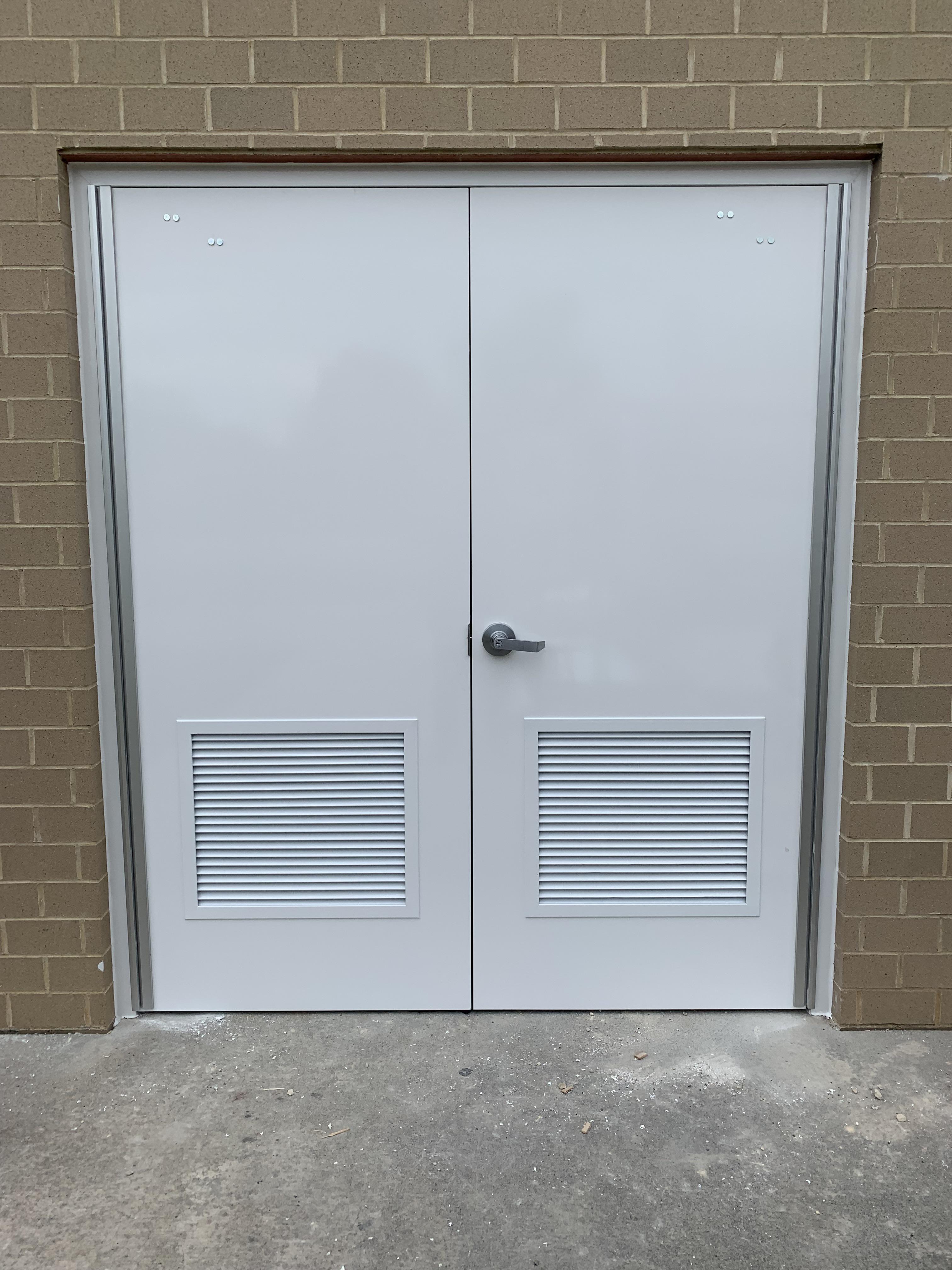 First time installing fiberglass doors and frames. Arms are still