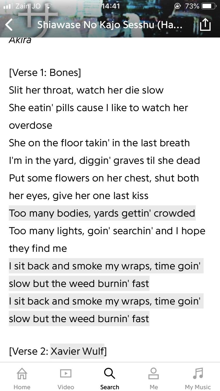 Bones’ lyrics always been dark, but this is dark dark............ r/TeamSESH