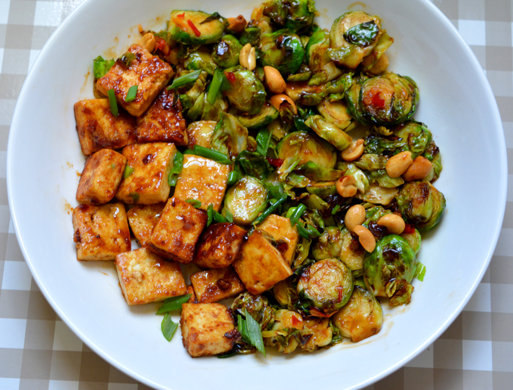 273 Calorie Kung Pao Brussels Sprouts & Tofu r/vegan1200isplenty