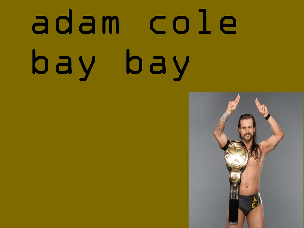 Adam Cole bay bay r/BrandonDE