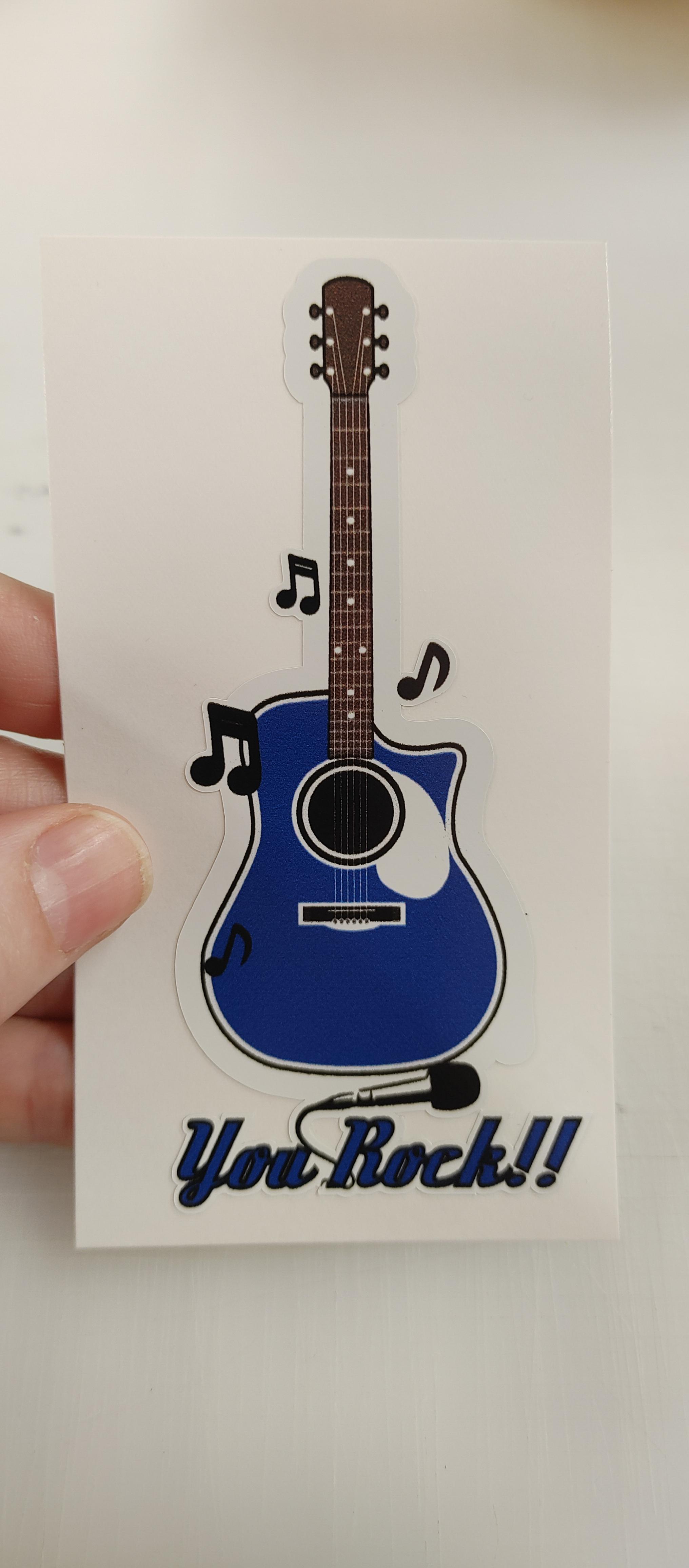 Guitar sticker I designed for a friend who is colorblind r/sticker
