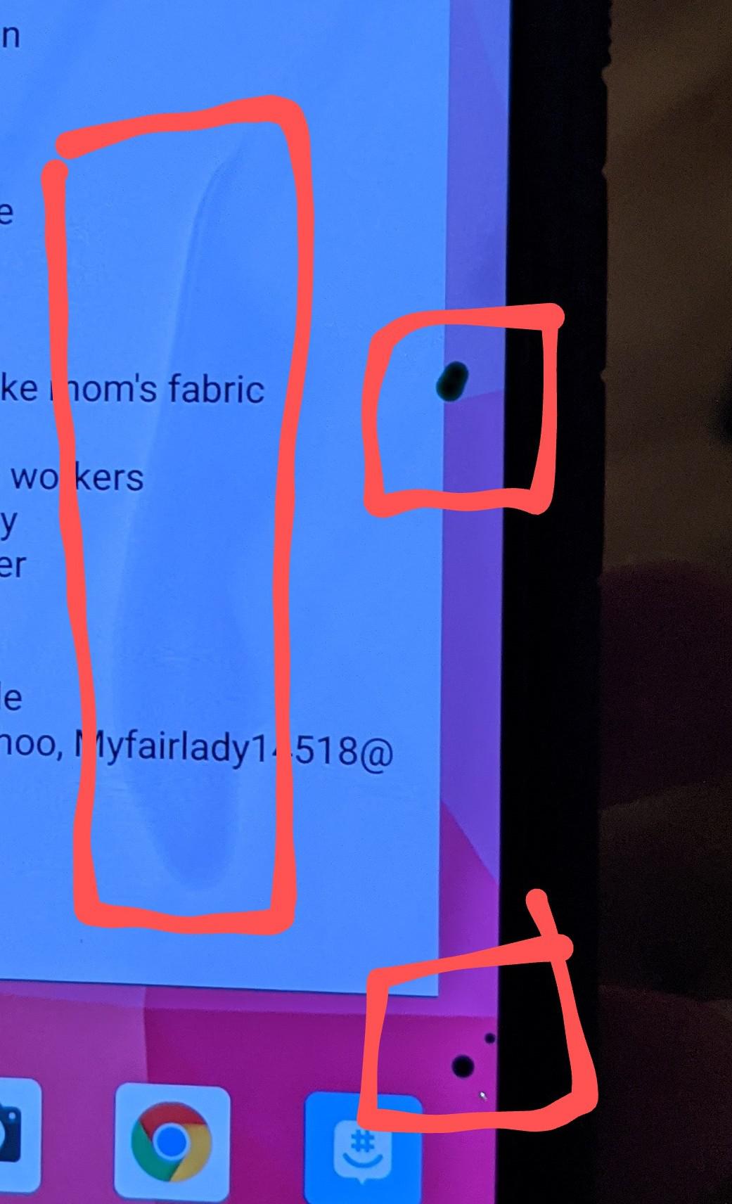 Anyone run into this? Discoloring on pixel 3 screen, large splotchy
