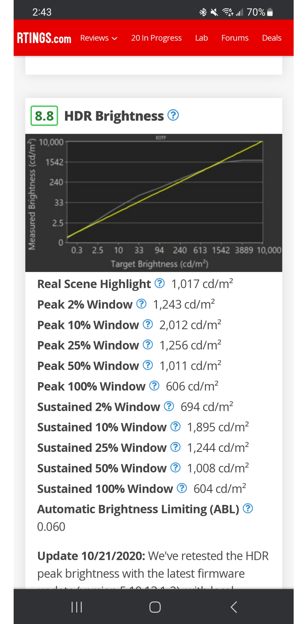 UB820 Luminance Setting, High or Super High For my TV r/4kbluray