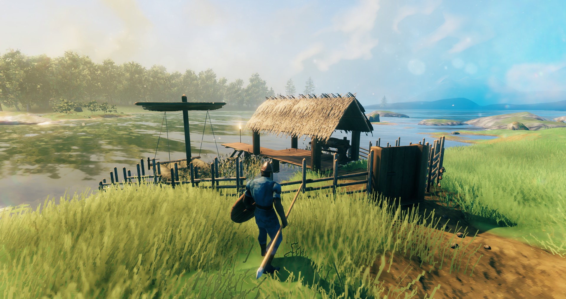 16 hours into the game, built a little dock for my raft