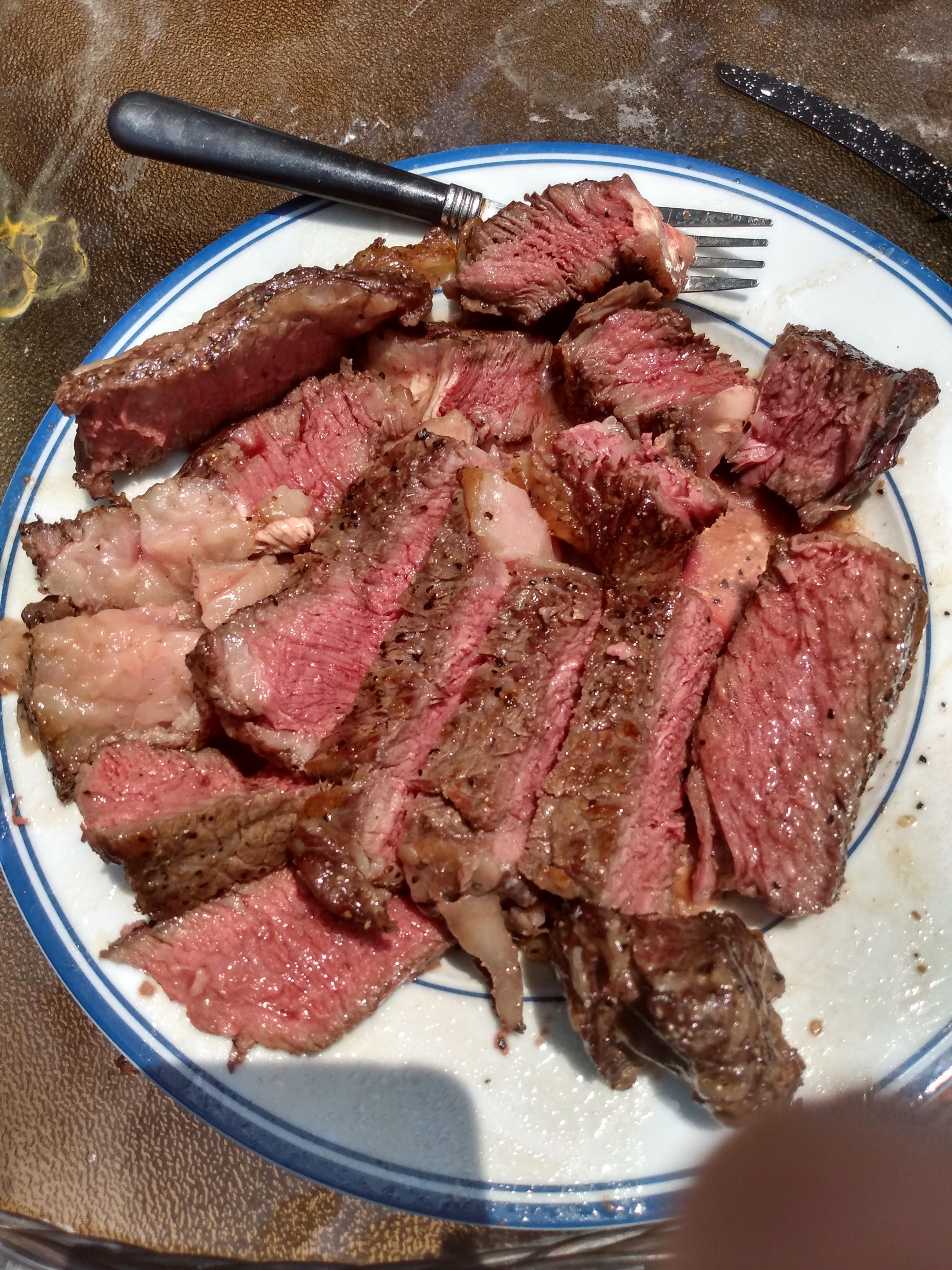 24 oz ribeye reverse seared on an electric skillet r/steak