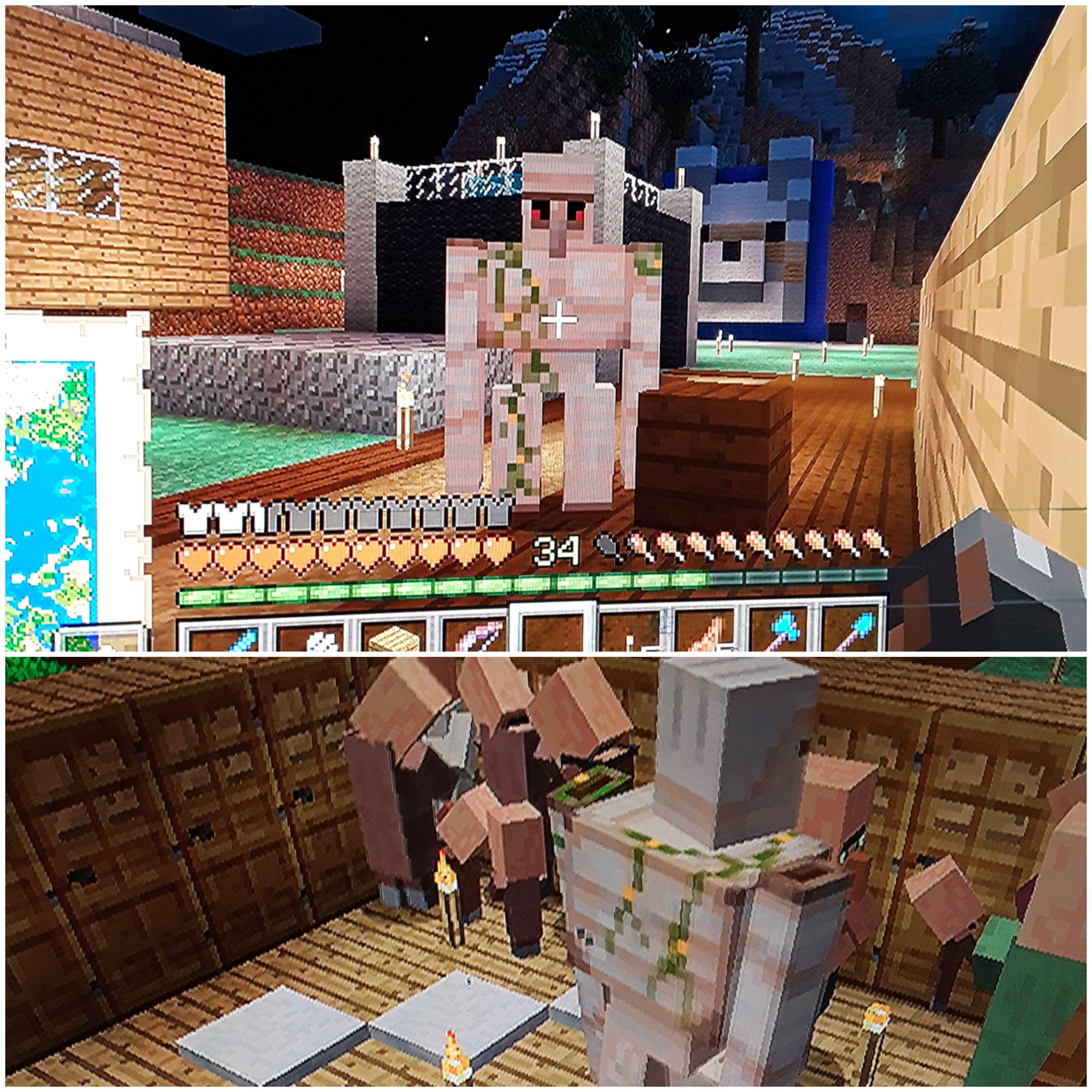 I was finally able to breed enough villagers to spawn in an Iron Golem