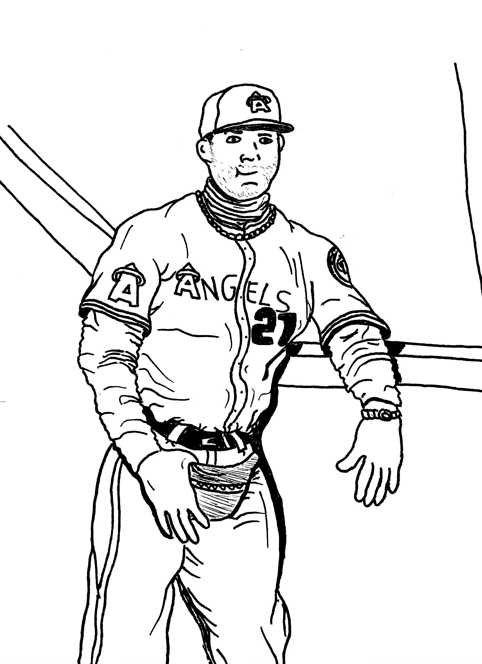 Drawing Mike Trout every day until the lockout is over. Day 68. r