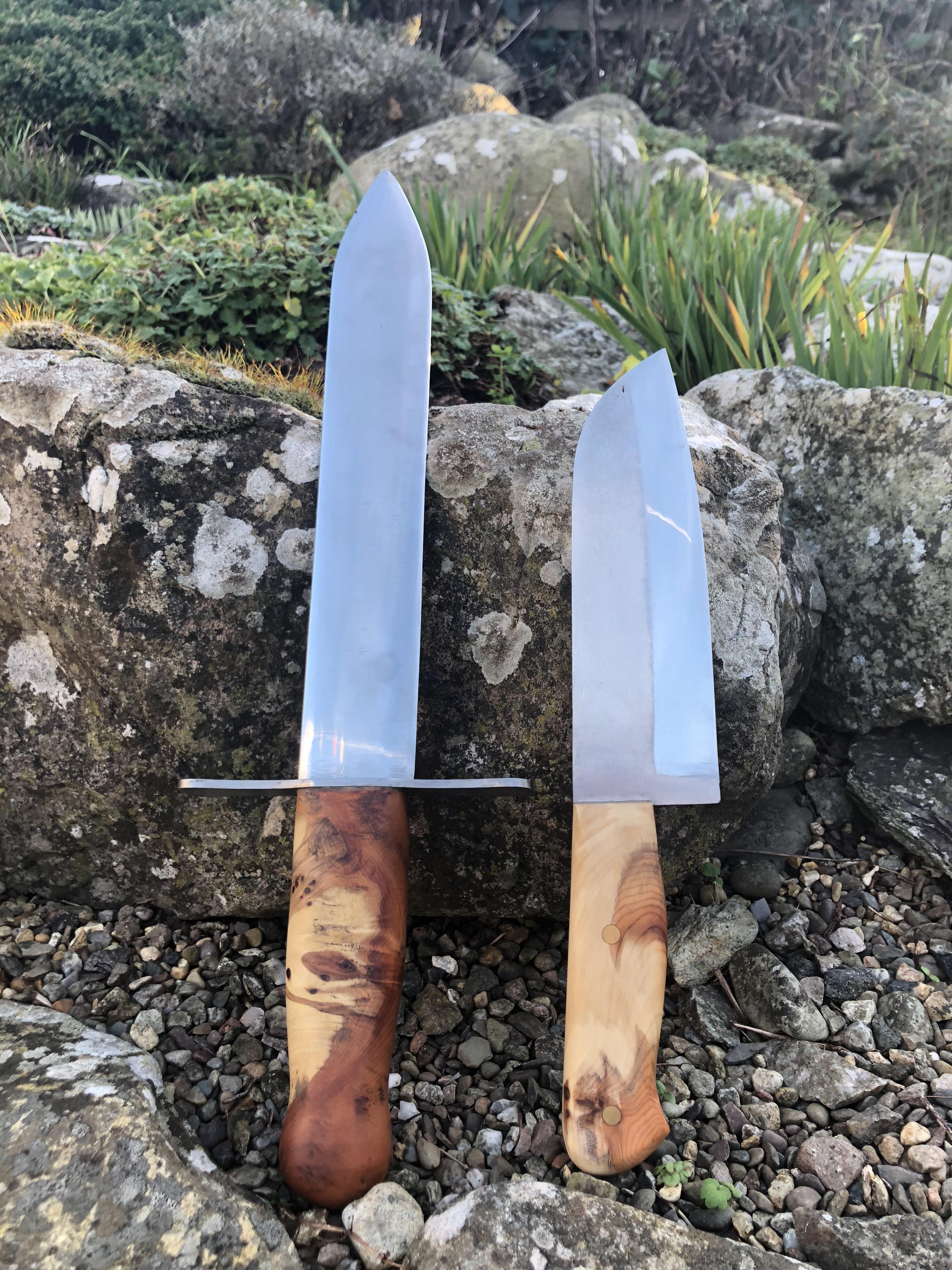 My first knife and dagger made from 3mm stainless steel sheet with
